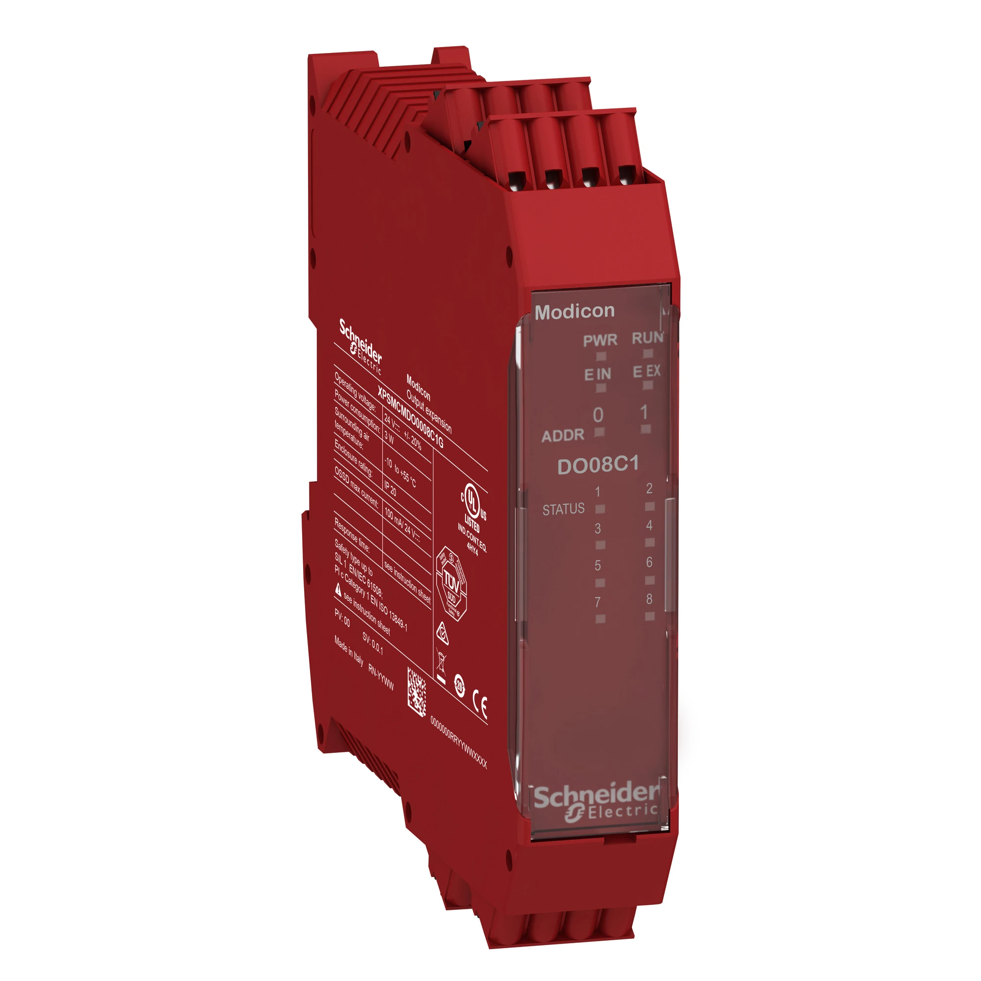 Schneider Electric XPSMCMDO0008C1G Output Expansion Module Modicon XPSMCM, 8A, Diagnostics + SIL1, Spring-loaded Terminals (img_001)