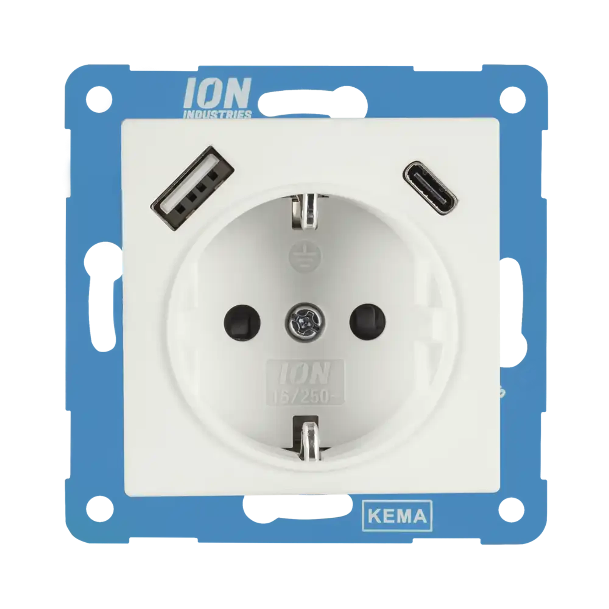 ION INDUSTRIES 10.300.415 Socket outlet USB A + USB C with touch protection V1/J1 Matt Alpine White (img_001)