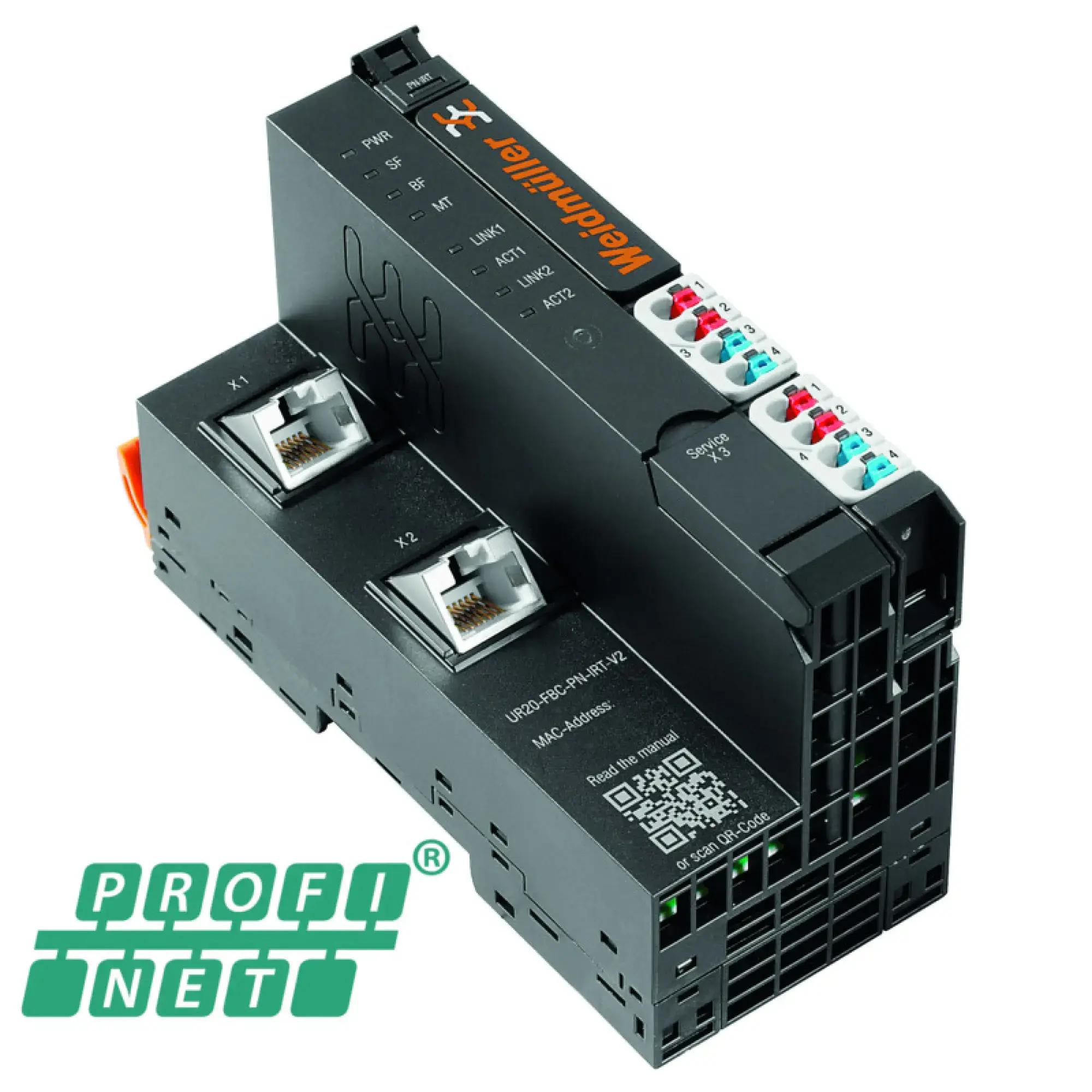 Weidmüller 2566380000 Fieldbus coupler (I/O), PUSH IN, Micro USB 2.0, 24 V DC +20 %/ -15 %, via the system bus, -20 °C ... +60 °C (img_001)