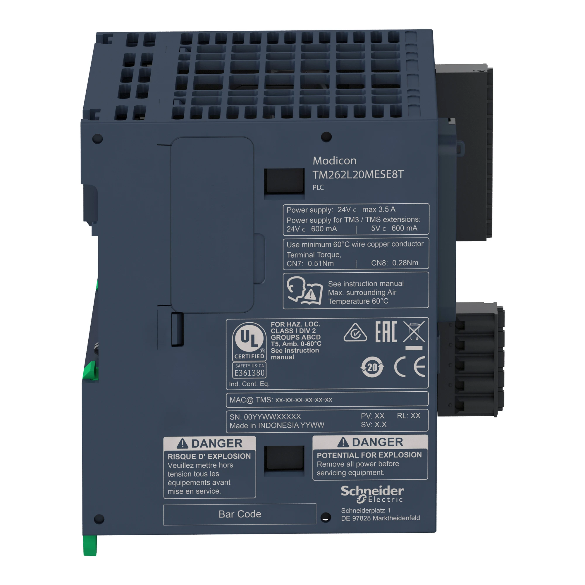 Schneider Electric TM262L20MESE8T PLC Control, Modicon M262, IIoT-enabled, 3 ns/instruction, 2x Ethernet, OPC UA, 8 fast I/O (img_004)