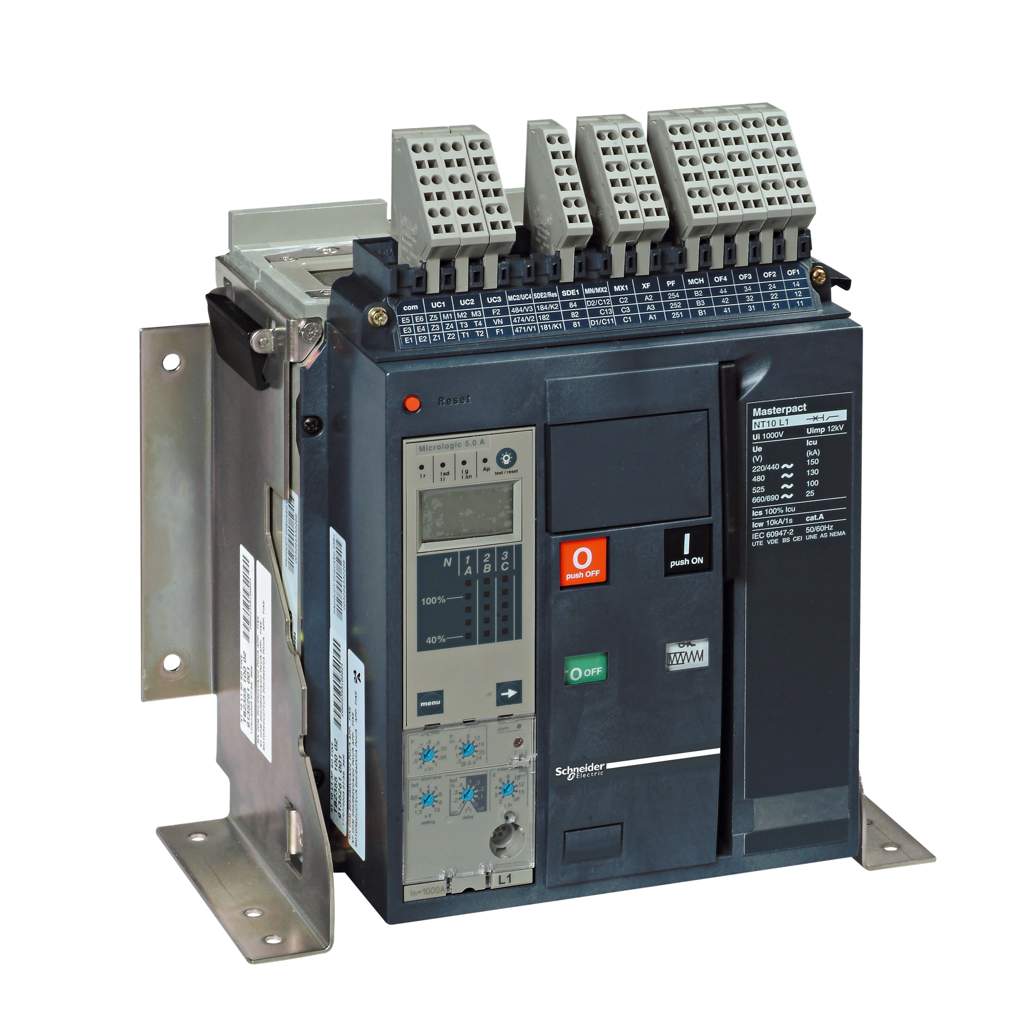 Schneider Electric 47140 MasterPact NT 1250A H1 Icu=42kA/440V 3P Basic Frame Fixed Mount (img_001)