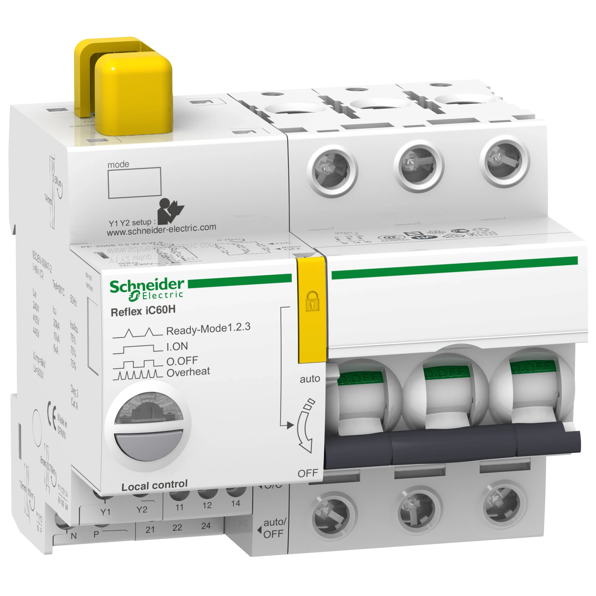 Schneider Electric A9C65340 Reflex iC60H Ti24 40A 3P C, Remotely Switchable Circuit Breaker (img_001)