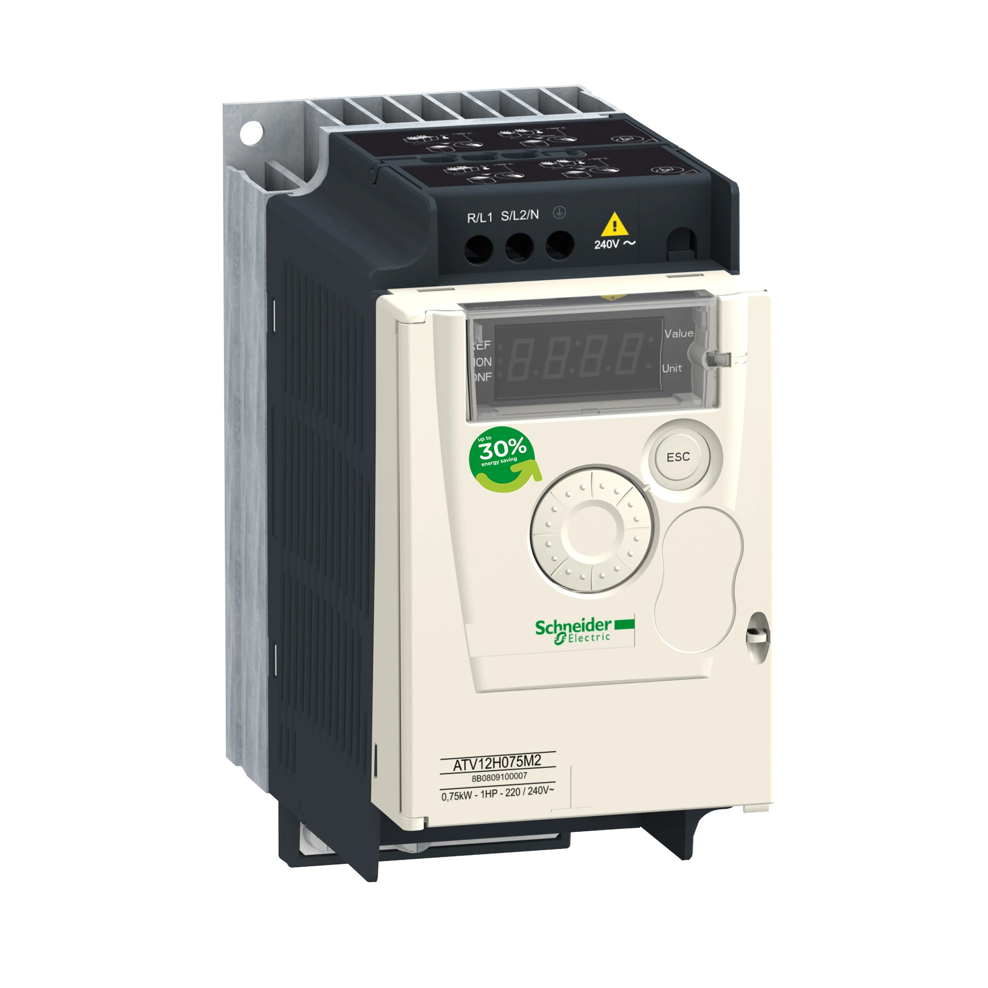 Schneider Electric ATV12H075M2 Frequency Inverter ATV12, 0.75kW, 1HP, 200-240V, 1-ph., w/. Heat Sink (img_001)