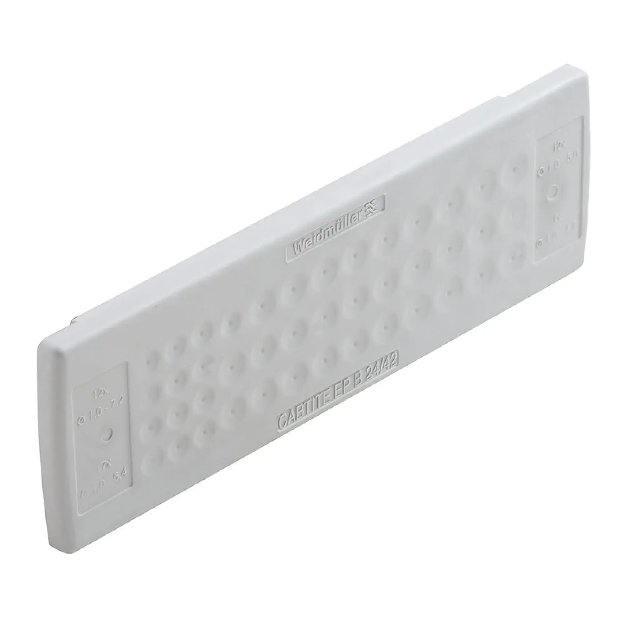 Weidmüller 2743690000 Cable feed-through plate (cable entry system), Cabtite (cable entry system), TPE, grey, 142 x 44 x 12 mm, Depth: 12 mm, -40 °C…90 °C, IP54 (img_001)