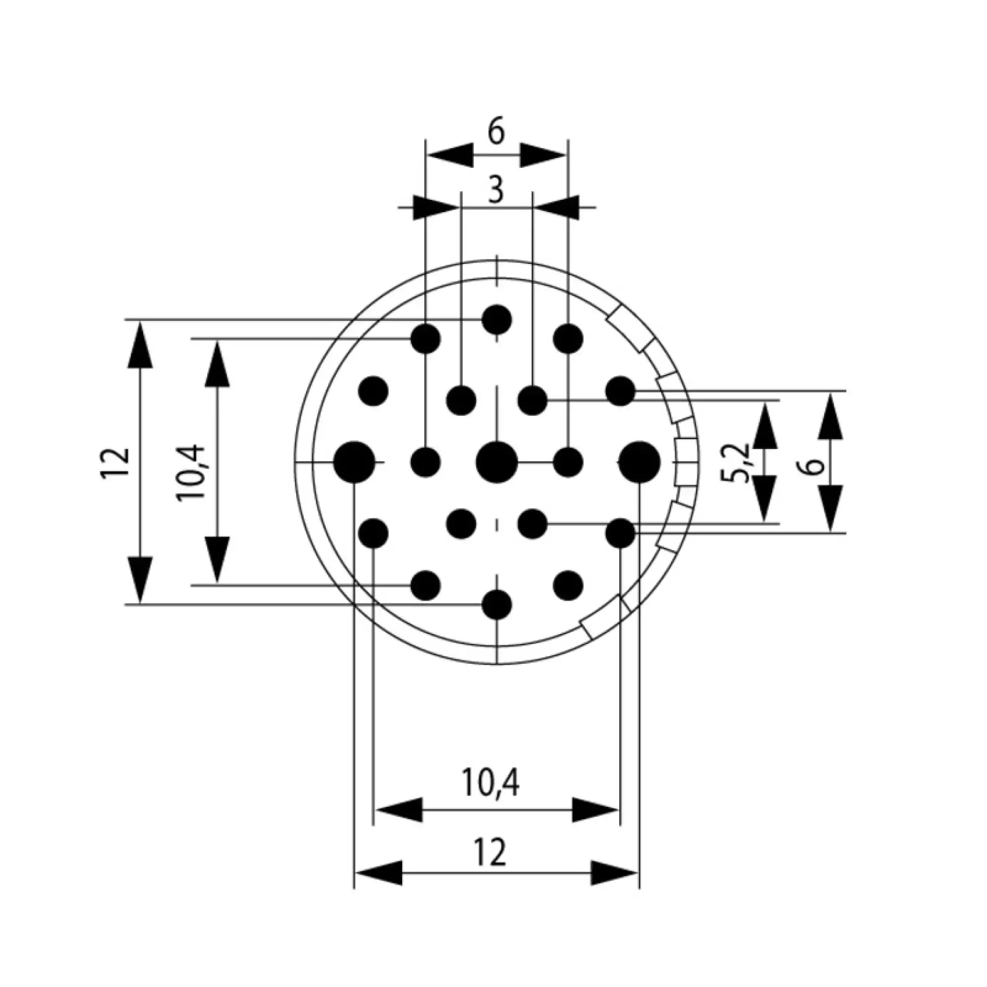 Weidmüller 1224400000 contact insert (circular connector), Solder socket, Solder cup, Solder cups, M23, Number of poles: 19, Coding: none (img_001)