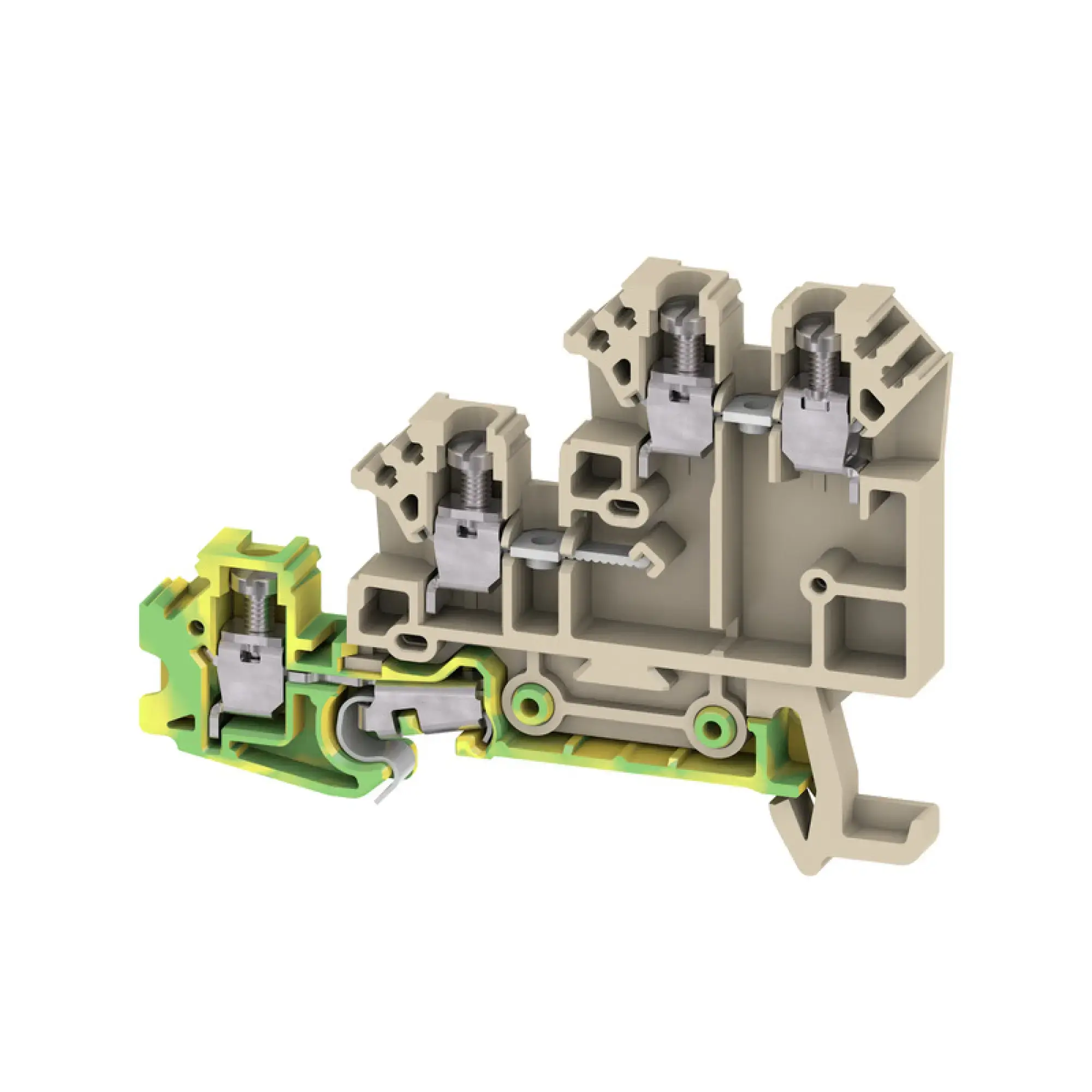 Weidmüller 1783560000 Initiator/actuator terminal, Screw connection, dark beige, 2.5 mm², 17.5 A, 250 V, Number of connections: 3, Number of levels: 3, TS 35, V-0, Wemid (img_001)