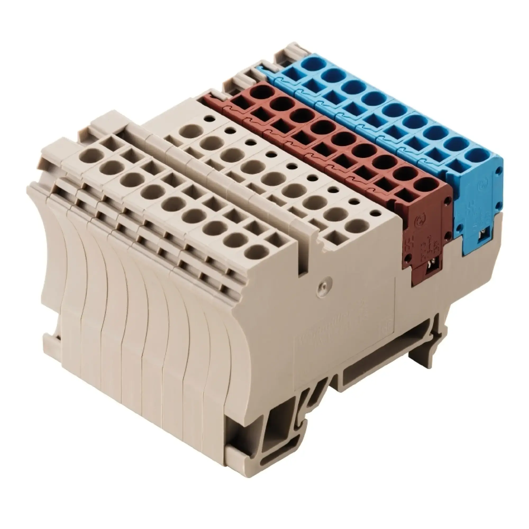 Weidmüller 1692630000 Initiator/actuator terminal, Tension-clamp connection, dark beige, 1.5 mm², 17.5 A, 250 V, Number of connections: 36, Number of levels: 1, TS 35, V-0, (img_001)