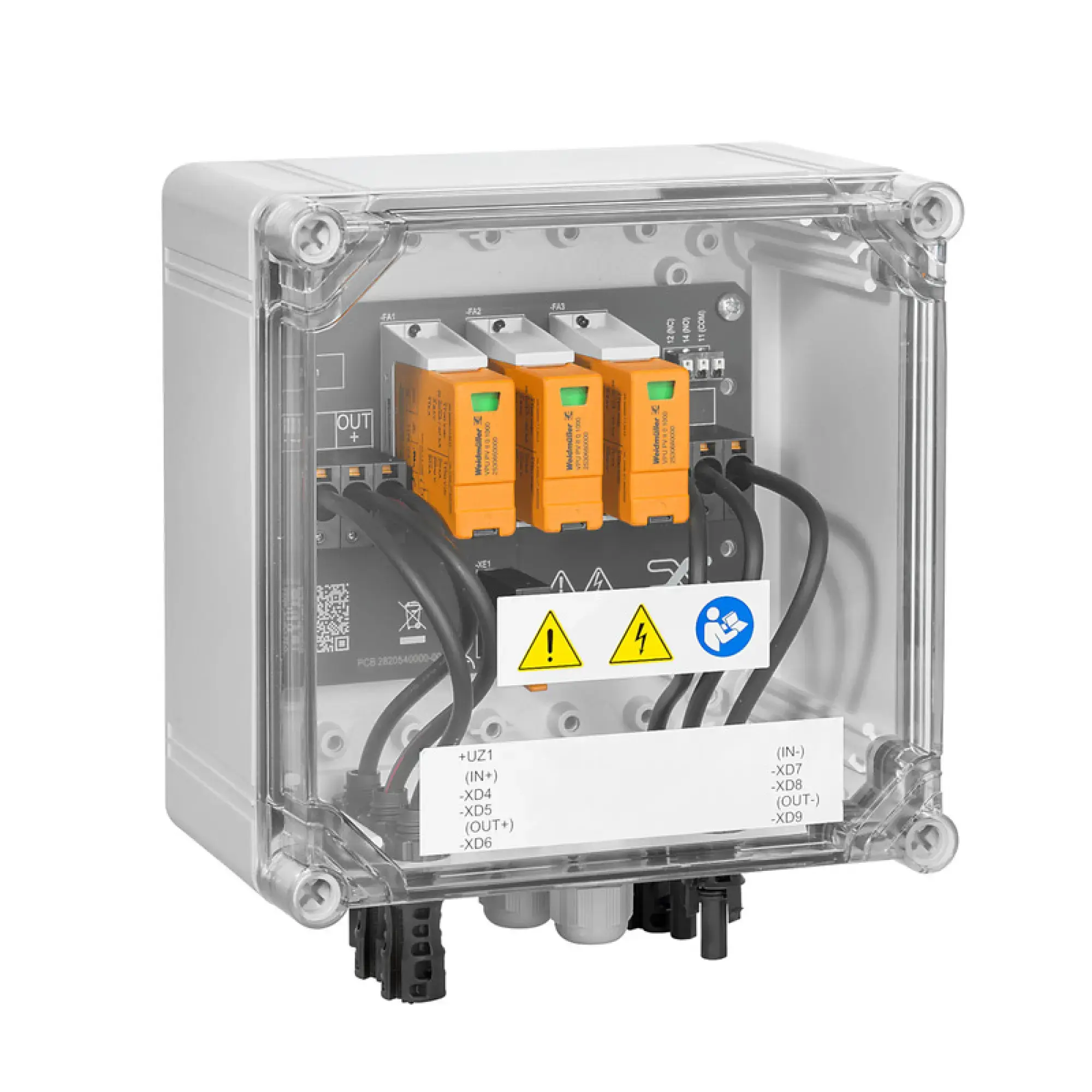 Weidmüller 2866300000 Combiner Box (Photovoltaik), 1100 V, 1 MPP, 2 Inputs / 1 Output per MPP, Surge protection I / II, MC4-Evo 2 (img_001)