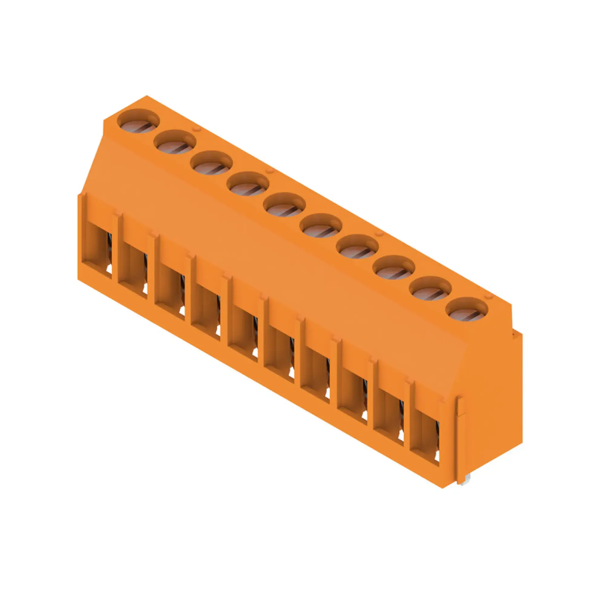 Weidmüller 1001780000 PCB terminal, 320 V, 32.5 A, Pitch in mm: 5.00, 6 mm², Number of poles: 10, Clamping yoke connection, THT solder connection, 90°, Box (img_001)