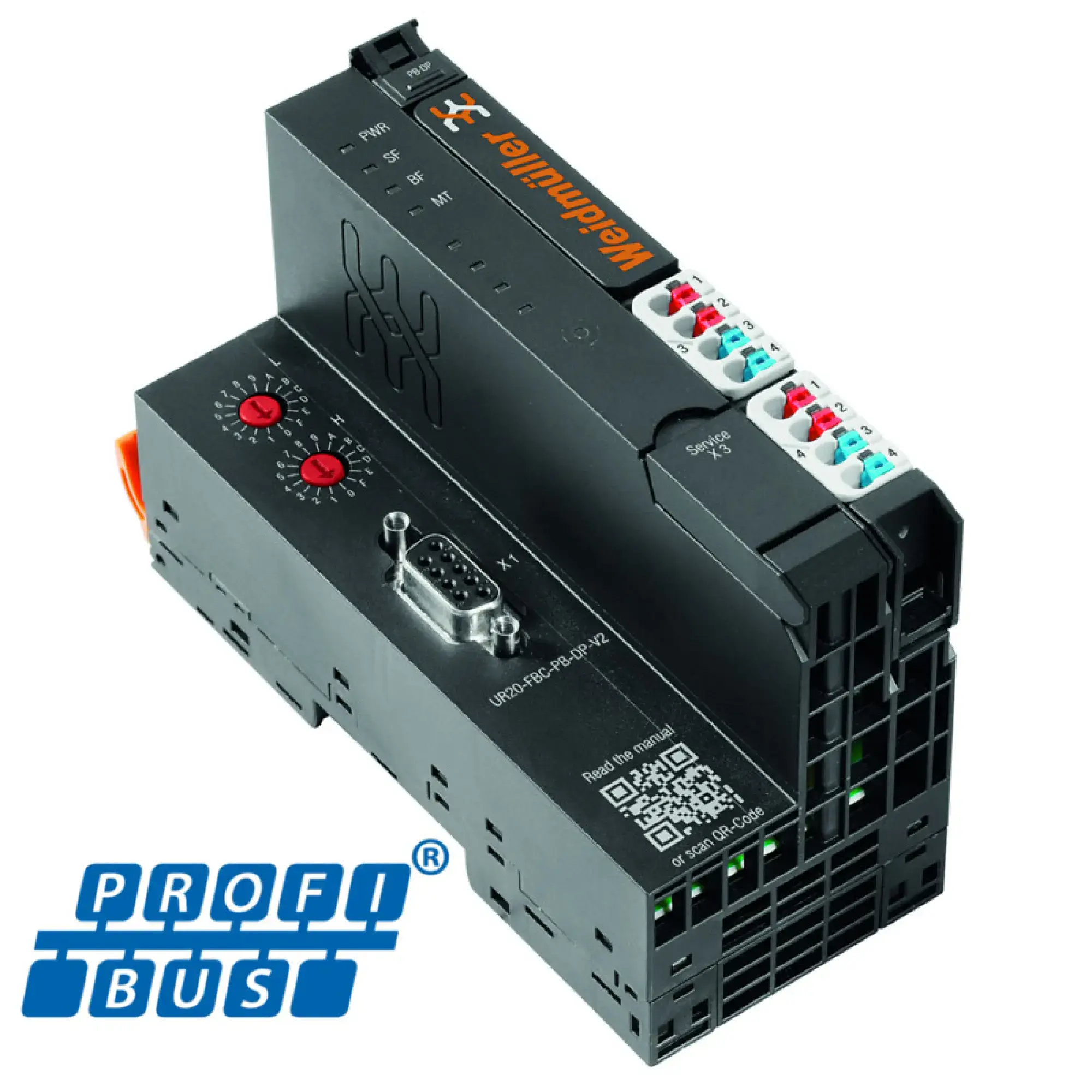 Weidmüller 2614380000 Fieldbus coupler (I/O), PUSH IN, Micro USB 2.0, 24 V DC +20 %/ -15 %, via the system bus, -20 °C ... +60 °C (img_001)