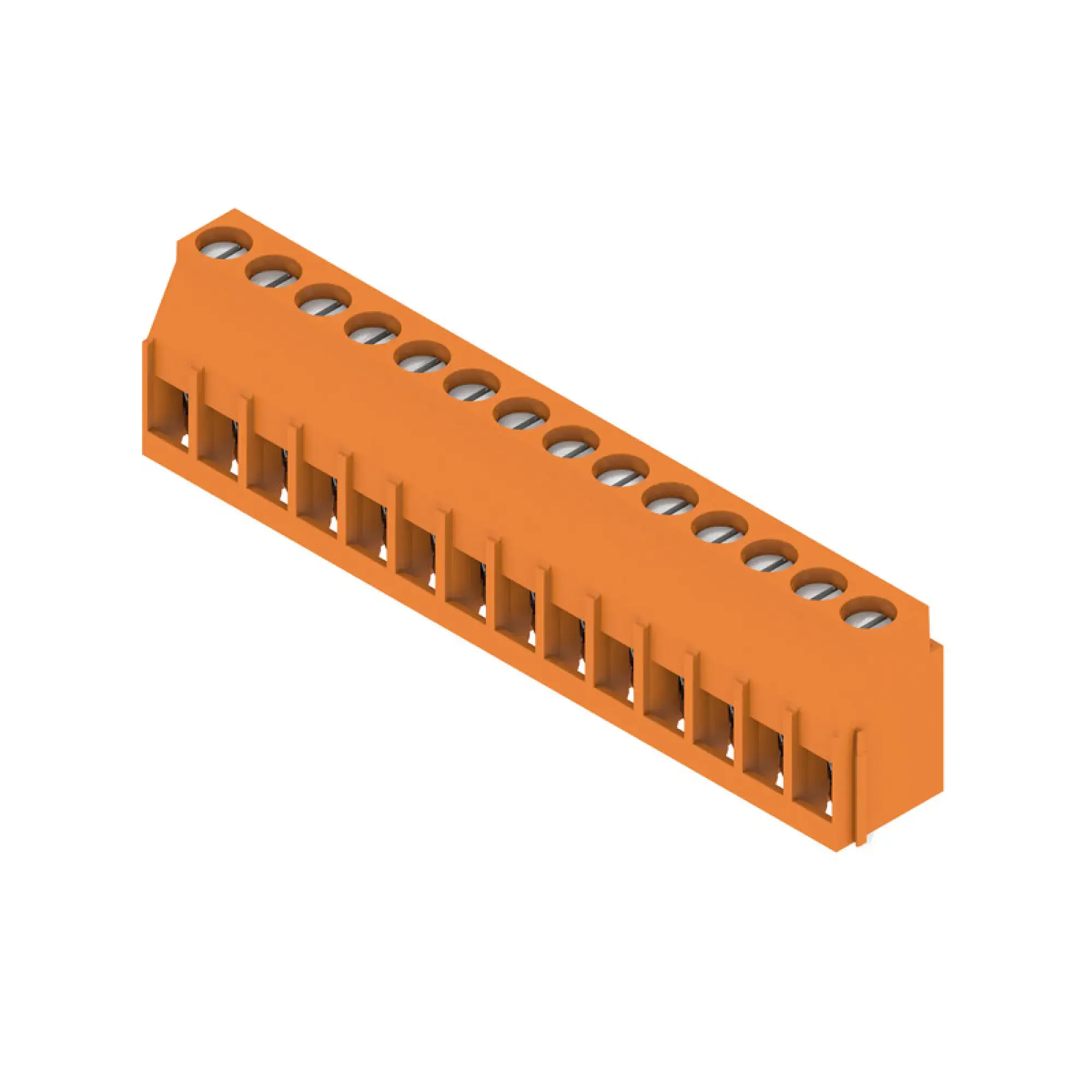 Weidmüller 1001950000 PCB terminal, 320 V, 32.5 A, Pitch in mm: 5.08, 6 mm², Number of poles: 14, Clamping yoke connection, THT solder connection, 90°, Box (img_001)