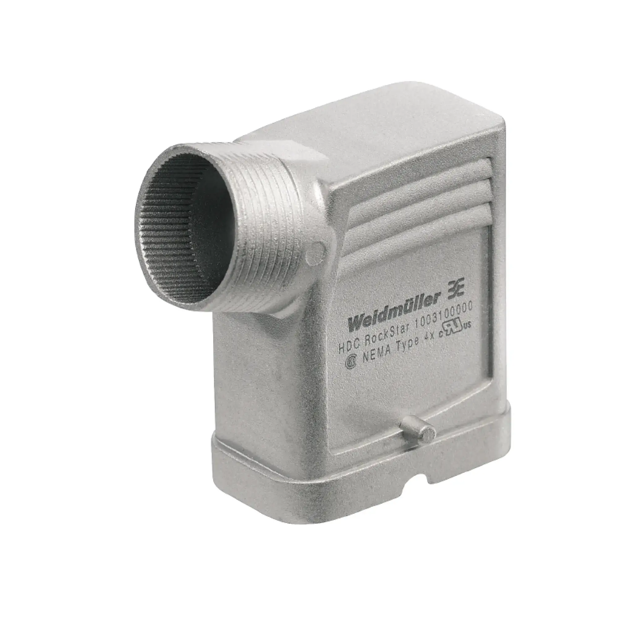 Weidmüller 1003100000 Housing (industry plug-in connectors), Cable entry from side, Plug housing, Side-locking clamp on lower side, Size: HQ, IP65 (in plugged condition) (img_001)