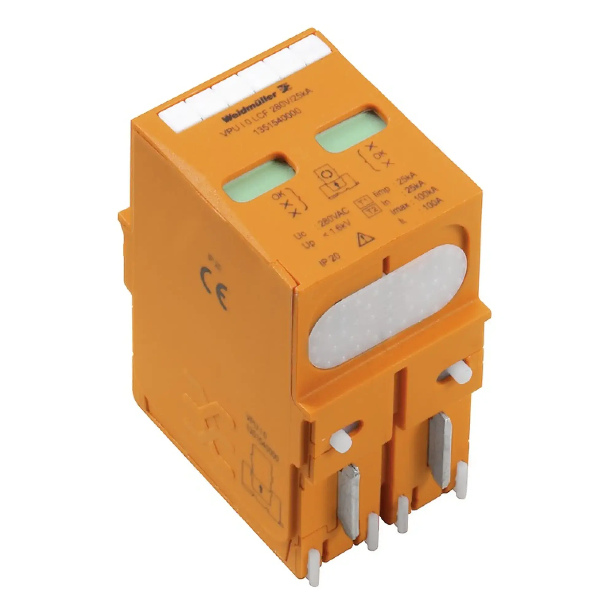 Weidmüller 1351540000 Surge voltage arrester  (power supply systems), Spare arrester, Type I + II, I, II, III, IV, AC, 230 V (img_001)