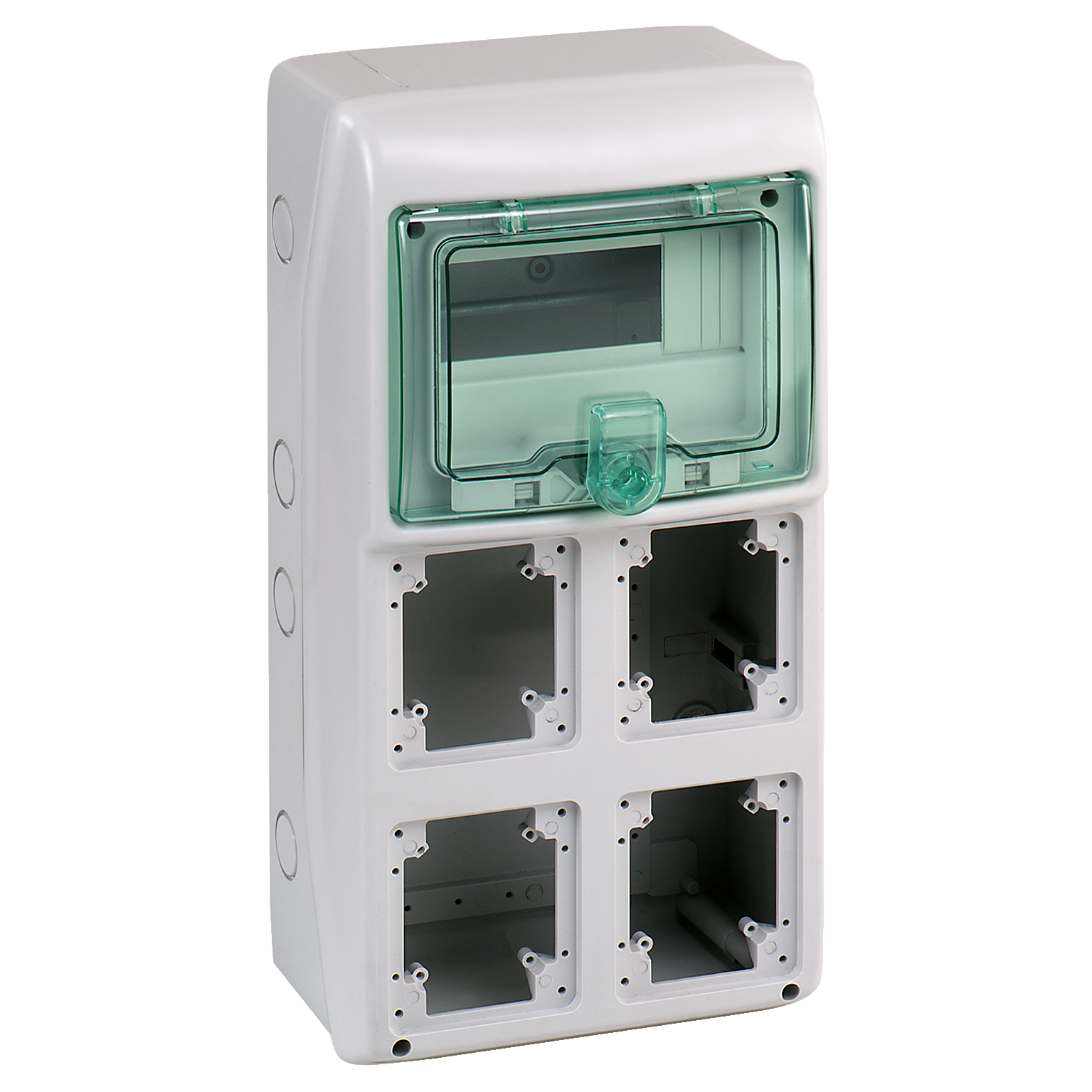 Schneider Electric Kaedra Empty Enclosure, 4 Mounting Positions for Sockets 90x100mm, 8 TE