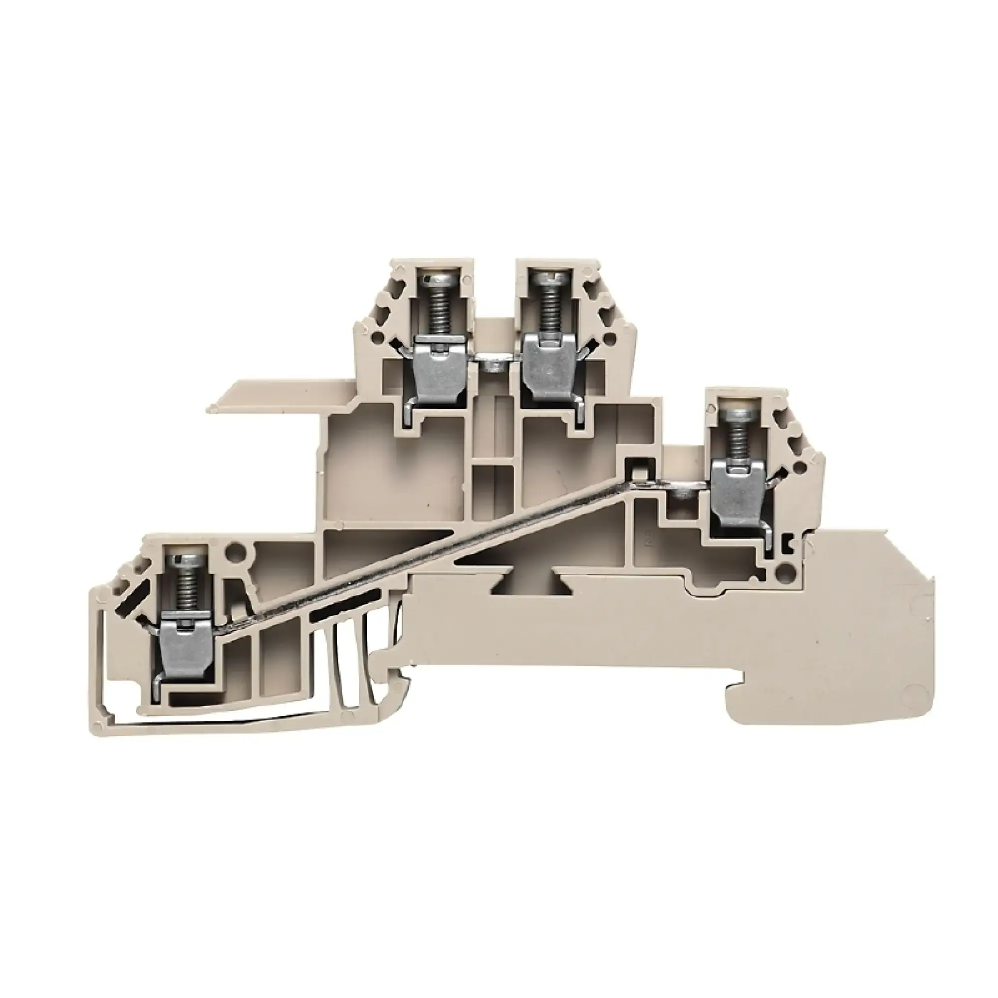 Weidmüller 1031200000 Multi level installation terminal block, Screw connection, dark beige, 2.5 mm², 24 A, 400 V, Number of connections: 4, Number of levels: 2, TS 35, V-0 (img_001)