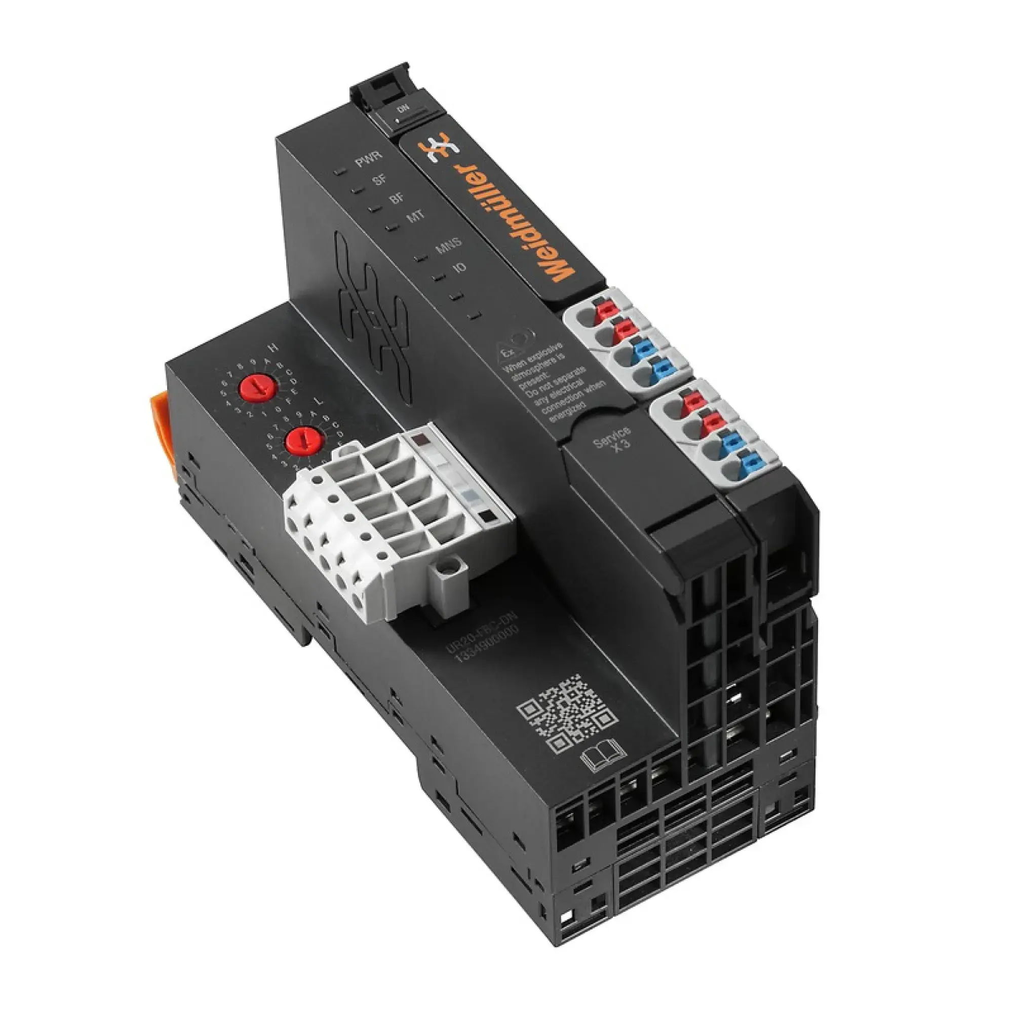 Weidmüller 1334900000 Fieldbus coupler (I/O), PUSH IN, Micro USB 2.0, 24 V DC +20 %/ -15 %, via the system bus, -20 °C ... +60 °C (img_001)
