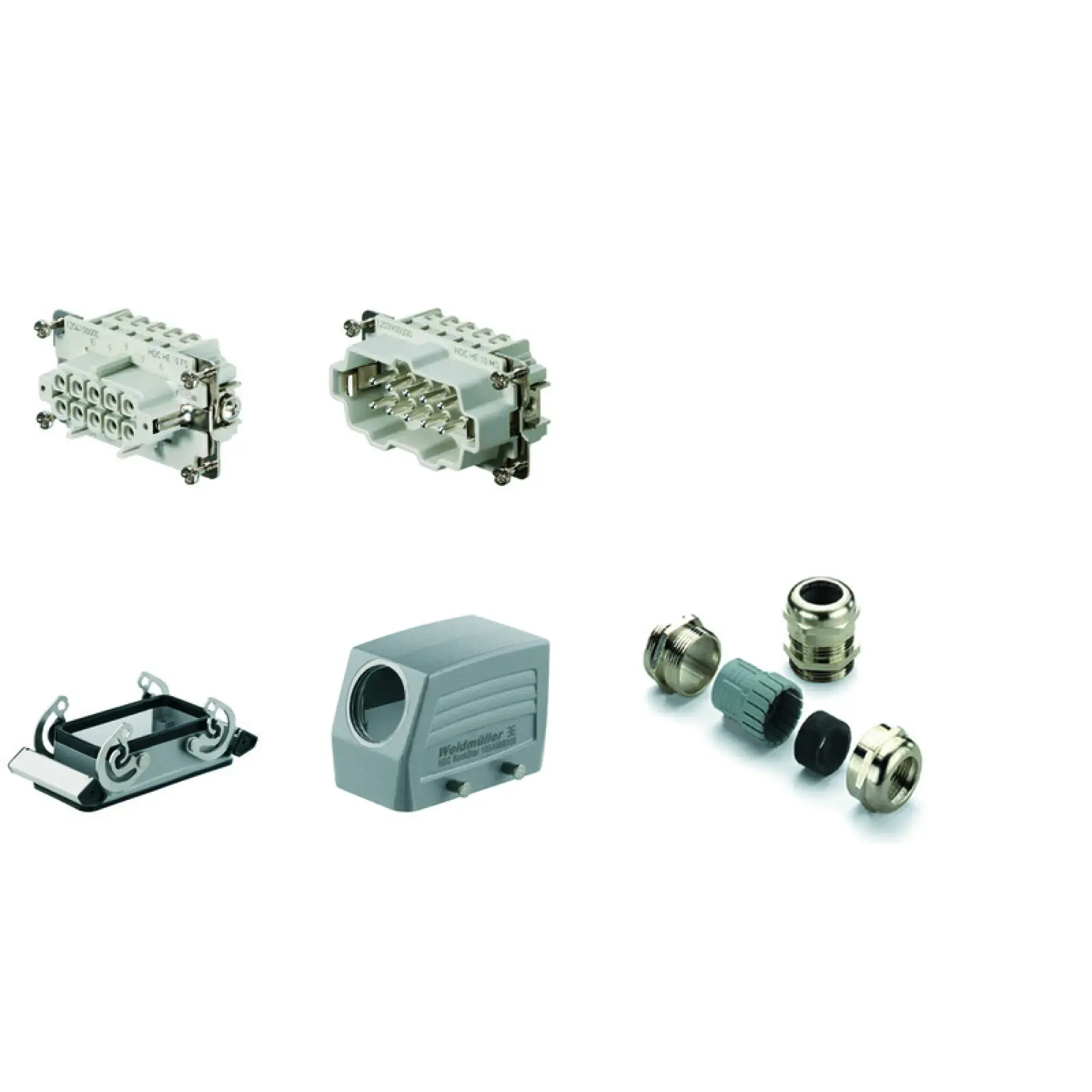 Weidmüller 1712510000 Rectangular plug-in connector (Set), 16 A, Number of poles: 10, Screw connection, Series: HE (img_001)