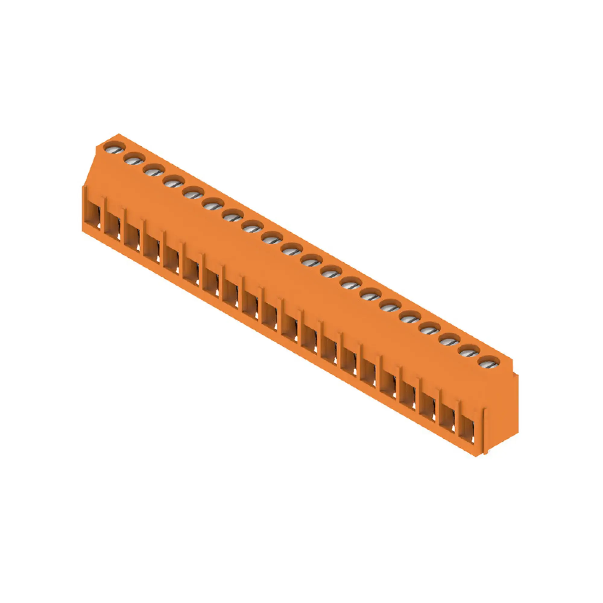 Weidmüller 1002010000 PCB terminal, 320 V, 32.5 A, Pitch in mm: 5.08, 6 mm², Number of poles: 20, Clamping yoke connection, THT solder connection, 90°, Box (img_001)