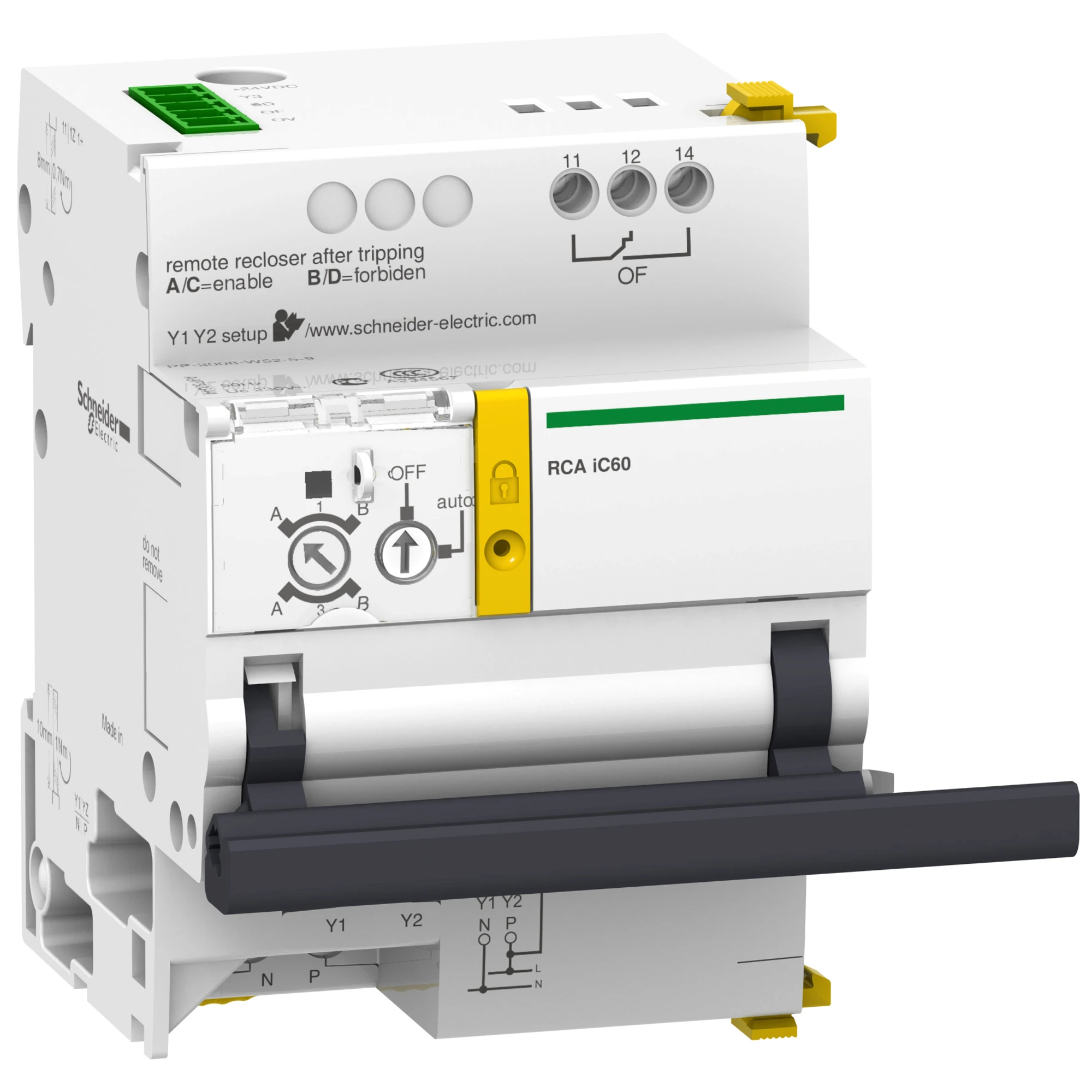 Schneider Electric A9C70122 Remote actuator RCA with Ti24 for iC60 1P/2P, 230V AC, side-mountable (img_001)