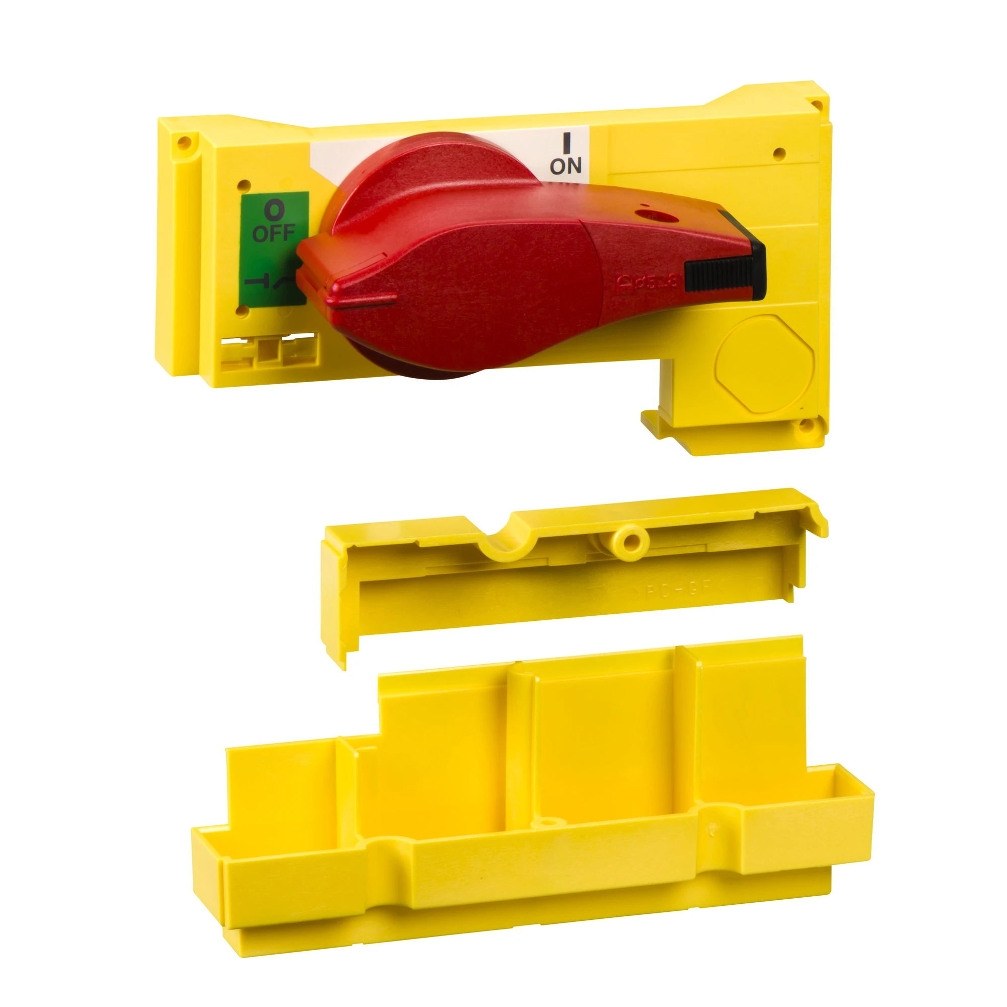 Schneider Electric 31039 Front cover yellow and rotary drive red for load break switch INS250 3P/4P (img_001)