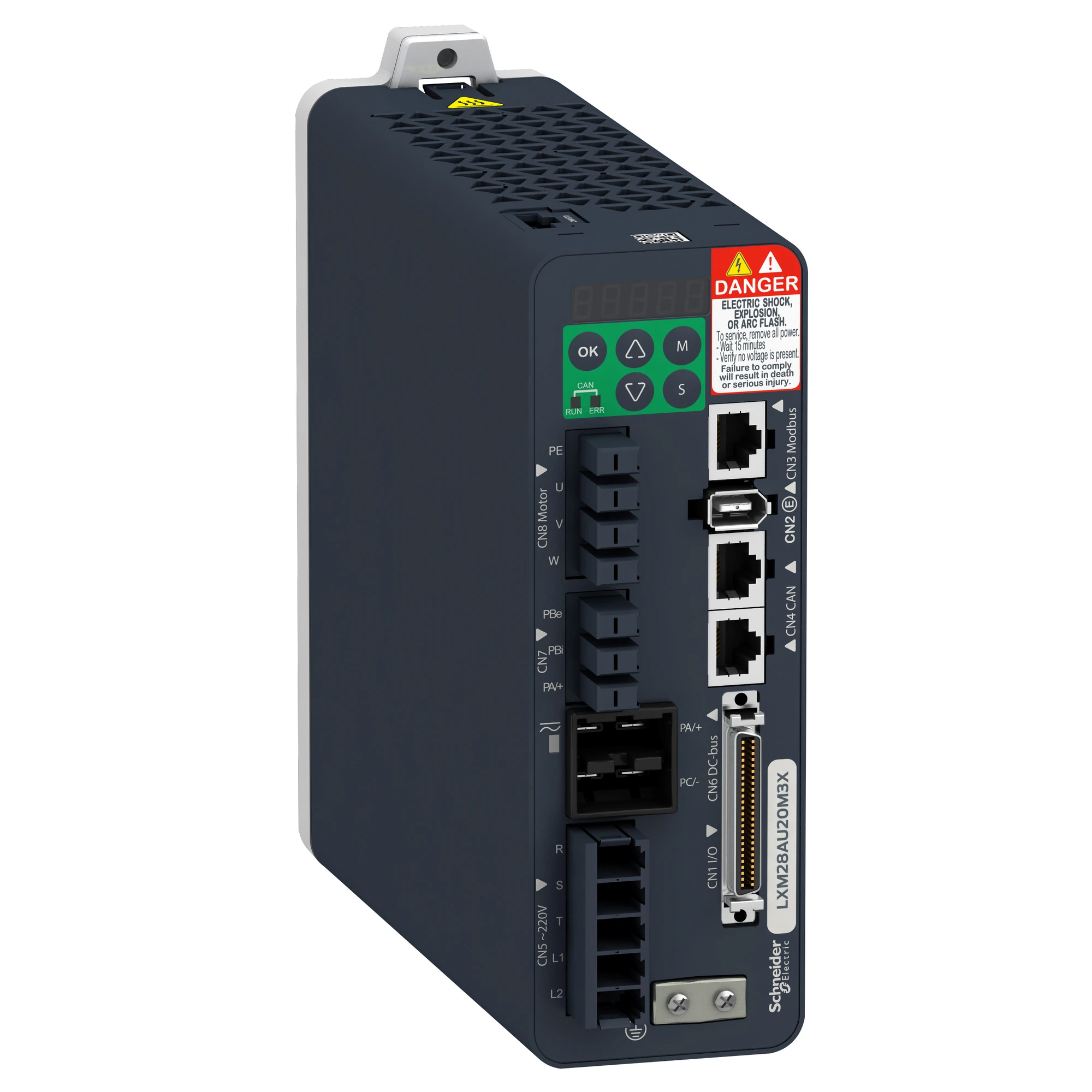 Schneider Electric LXM28AU20M3X Servo amplifier, Lexium 28, 2000W, CANopen/CANmotion, 200-240VAC, 3-phase (img_001)