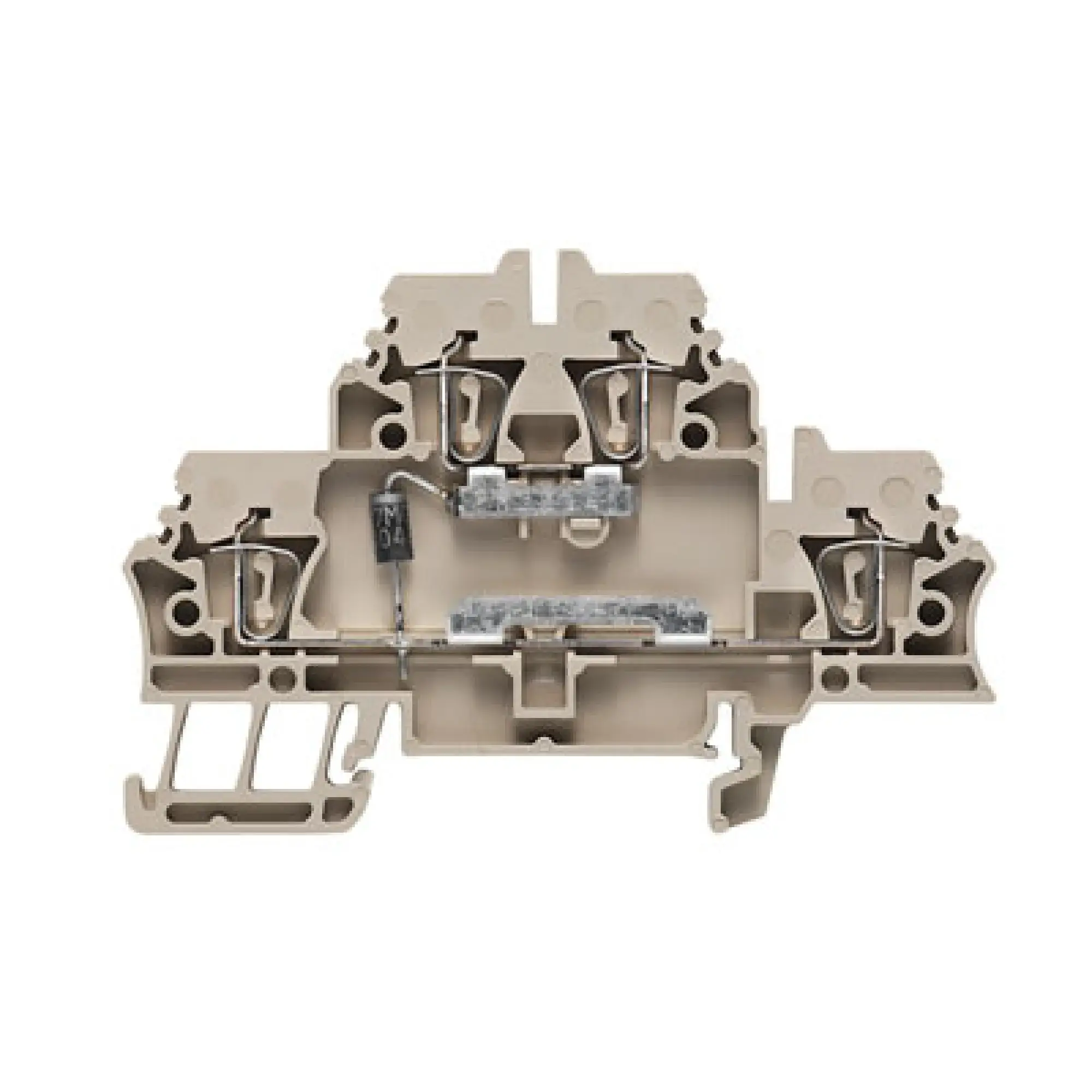 Weidmüller 1713290000 Component terminal block, Tension-clamp connection, dark beige, 2.5 mm², 500 V, 500 V, Number of connections: 4, Number of levels: 2, TS 35, V-0, Wemi (img_001)