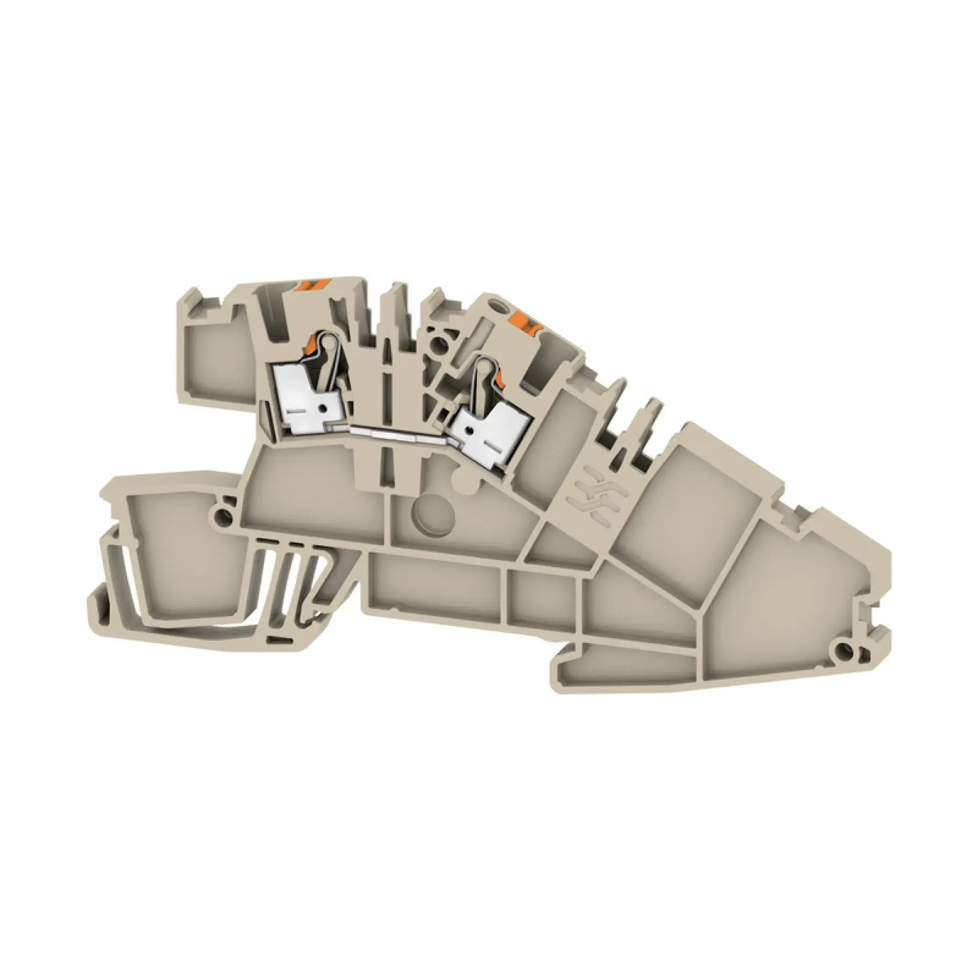 Weidmüller 2668920000 Multi level installation terminal block, PUSH IN, dark beige, 2.5 mm², 24 A, 400 V, Number of connections: 2, Number of levels: 1, TS 35, V-0, Wemid (img_001)