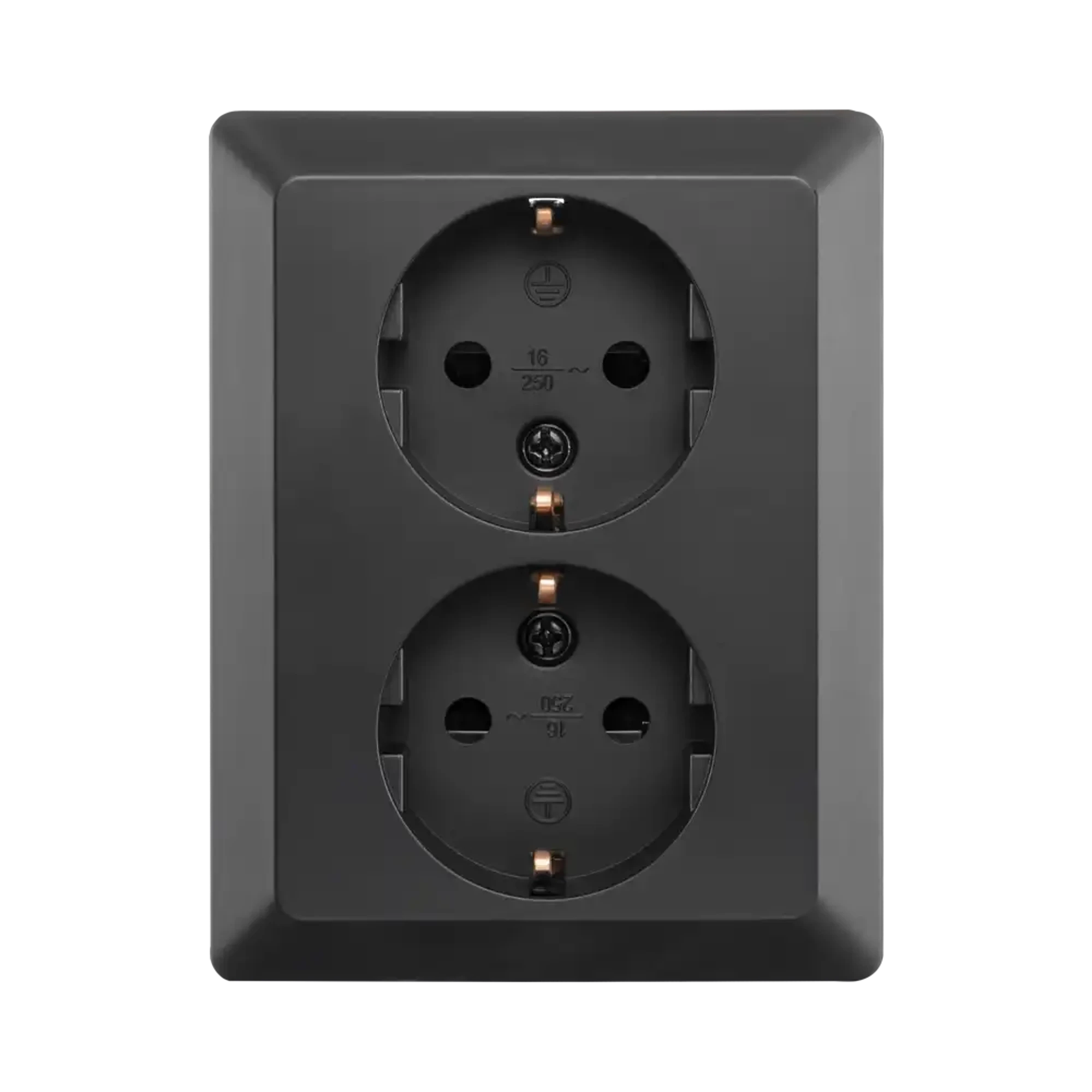 ION INDUSTRIES 10.300.716 Wall socket Half-Mounted 2-gang  Matt Black (img_001)