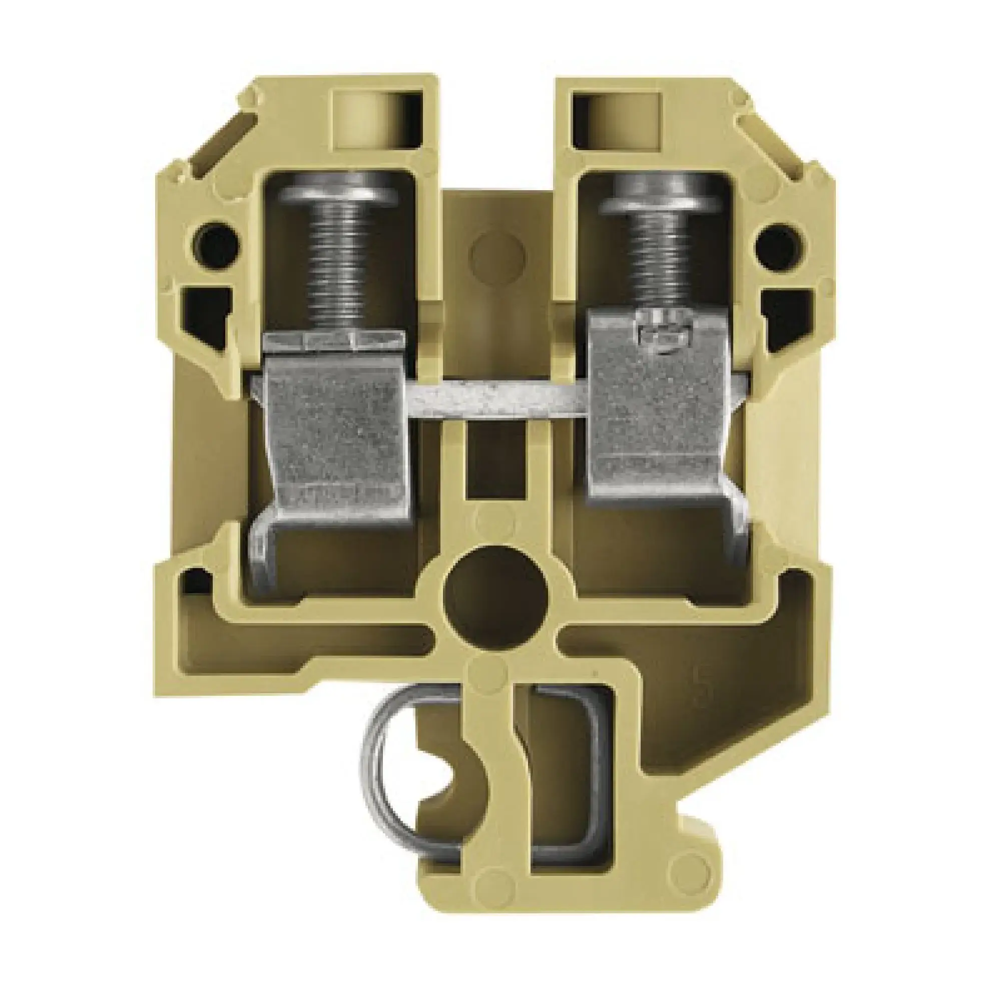 Weidmüller 0110060000 Feed-through terminal block, Screw connection, beige / yellow, 10 mm², 57 A, 800 V, Number of connections: 2 (img_001)