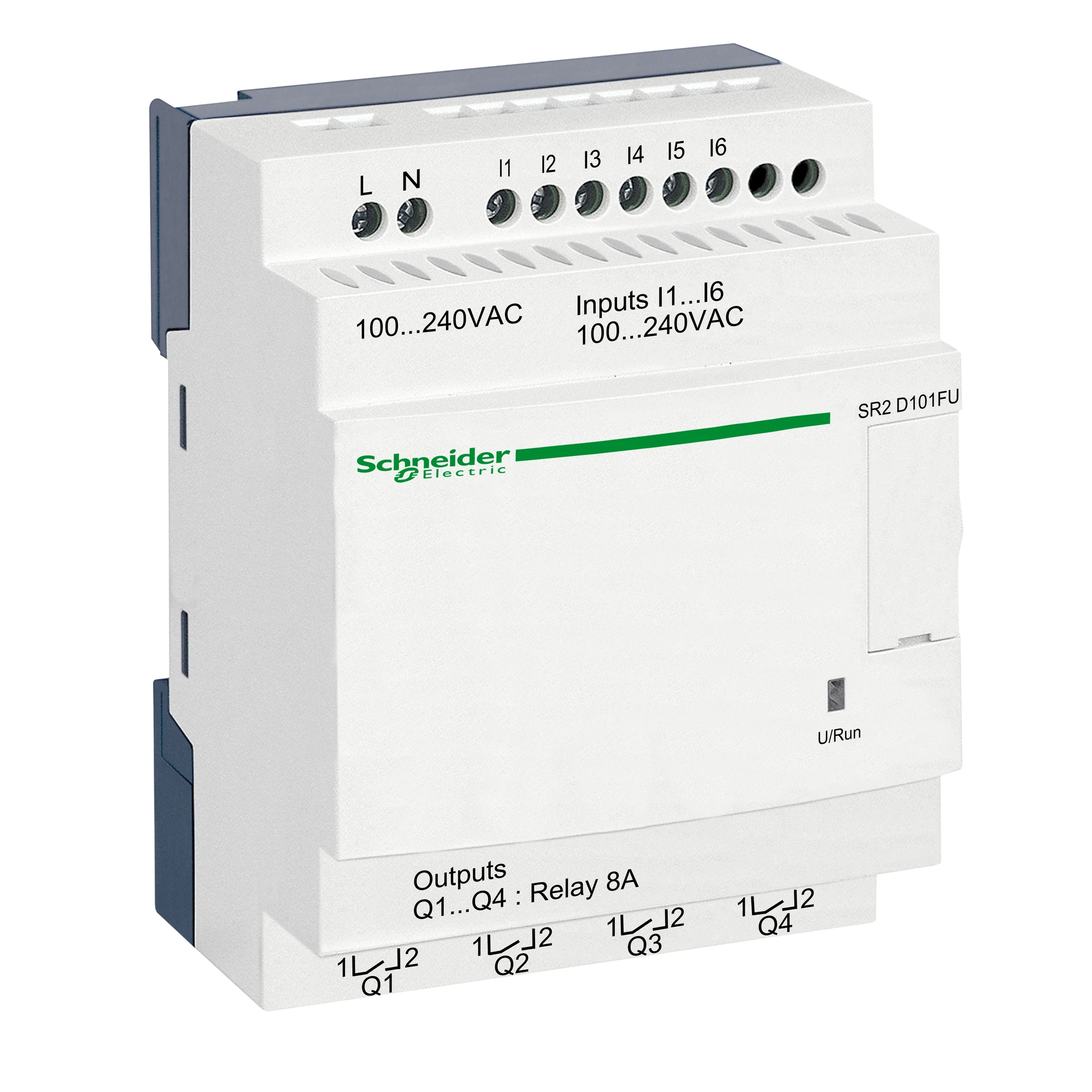 Schneider Electric SR2D101FU PLC control relay, Zelio Logic, compact version, 10 IO, 240 VAC (img_001)