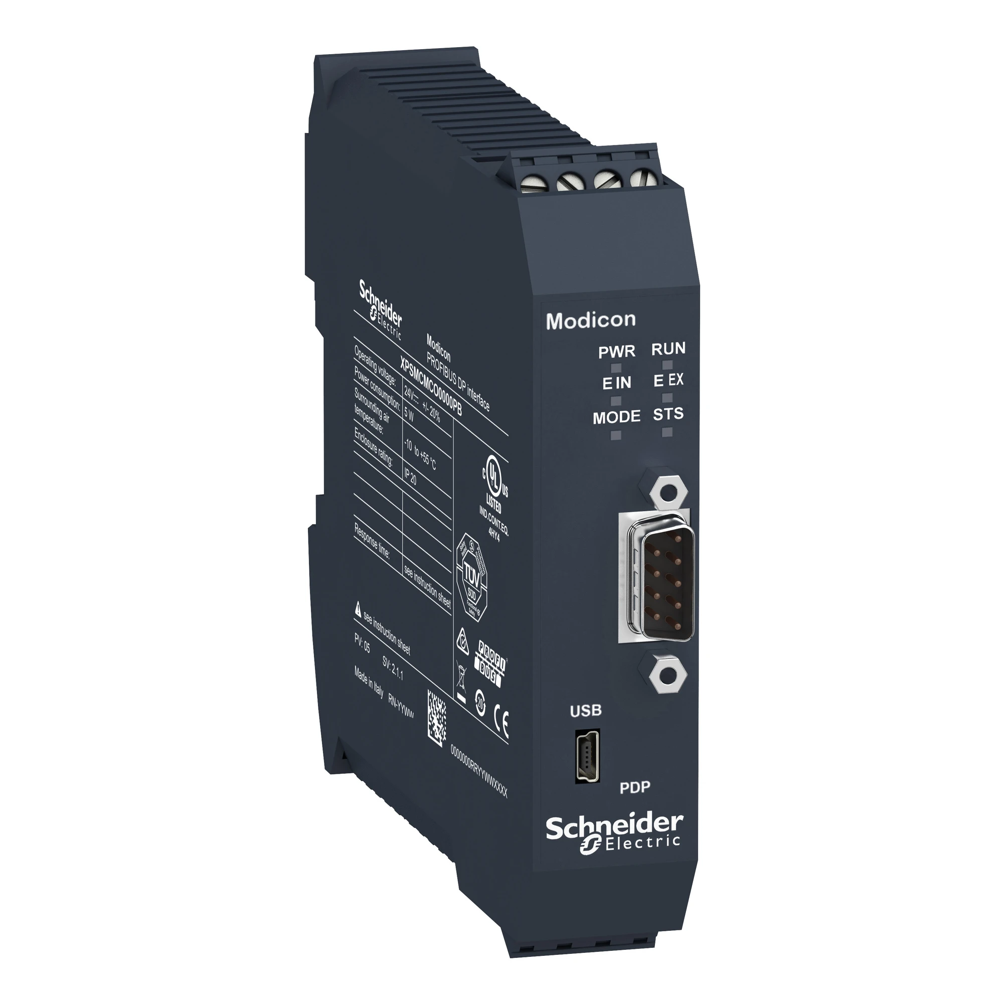 Schneider Electric XPSMCMCO0000PB Fieldbus module Profibus DP, 1x SUB-D, Modicon safety controller XPSMCM, screw terminals (img_001)
