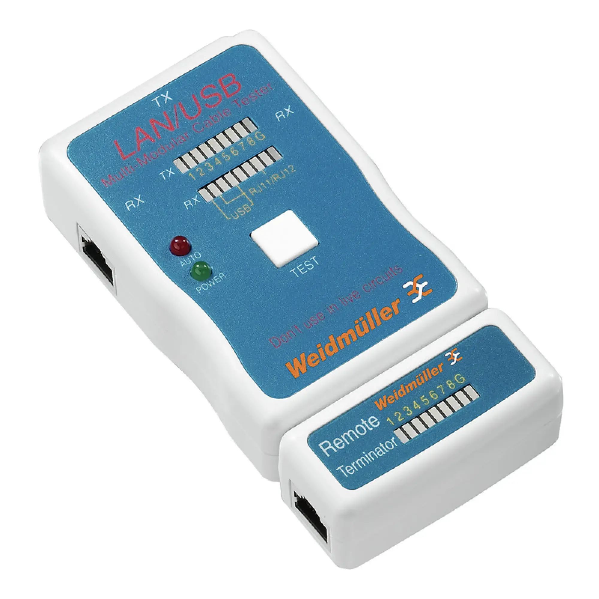 Weidmüller 9205400000 Continuity tester for cable, Type of connection: RJ45, USB A, USB B, Buzzer: No, Supply: 9V battery (img_001)