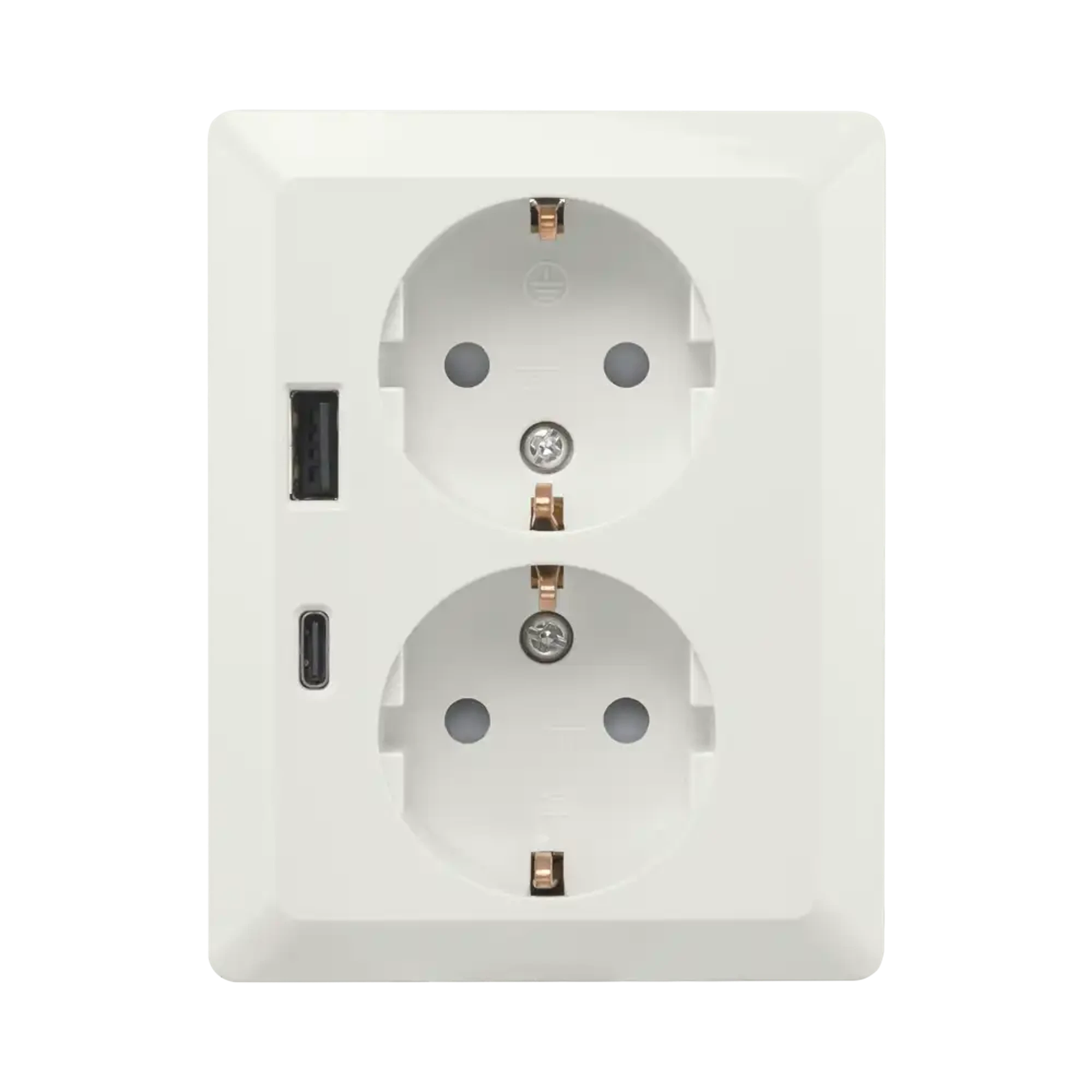ION INDUSTRIES 10.300.614 Wall socket Half-Mounted 2-gang USB A + USB C Alpin White (img_001)