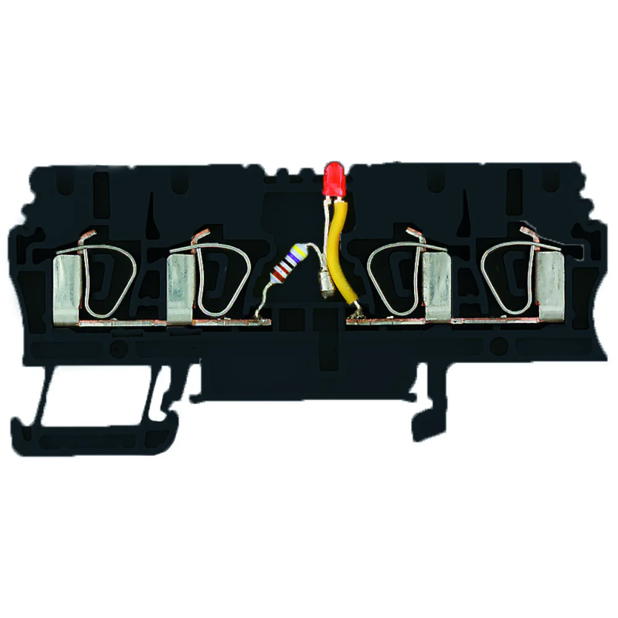 Weidmüller 1252060000 Component terminal block, Tension-clamp connection, black, 2.5 mm², 24 V, 24 V, Number of connections: 4, Number of levels: 1, TS 35, V-0, Wemid (img_001)