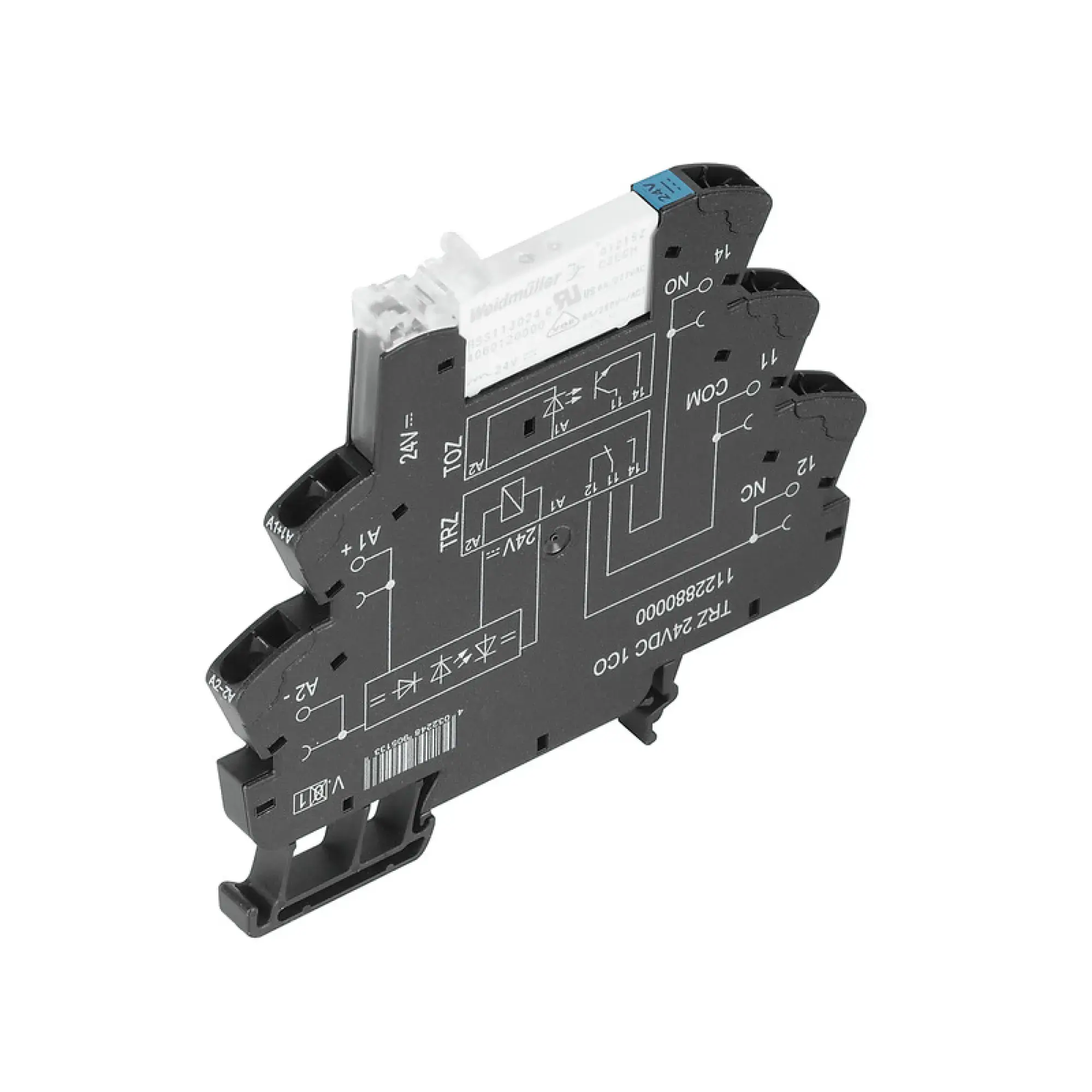 Weidmüller 1123100000 Relay module, 5 V DC ±20 %, Green LED, 1 CO contact (AgNi gold-plated) , 250 V AC, 6 A, Tension-clamp connection (img_001)