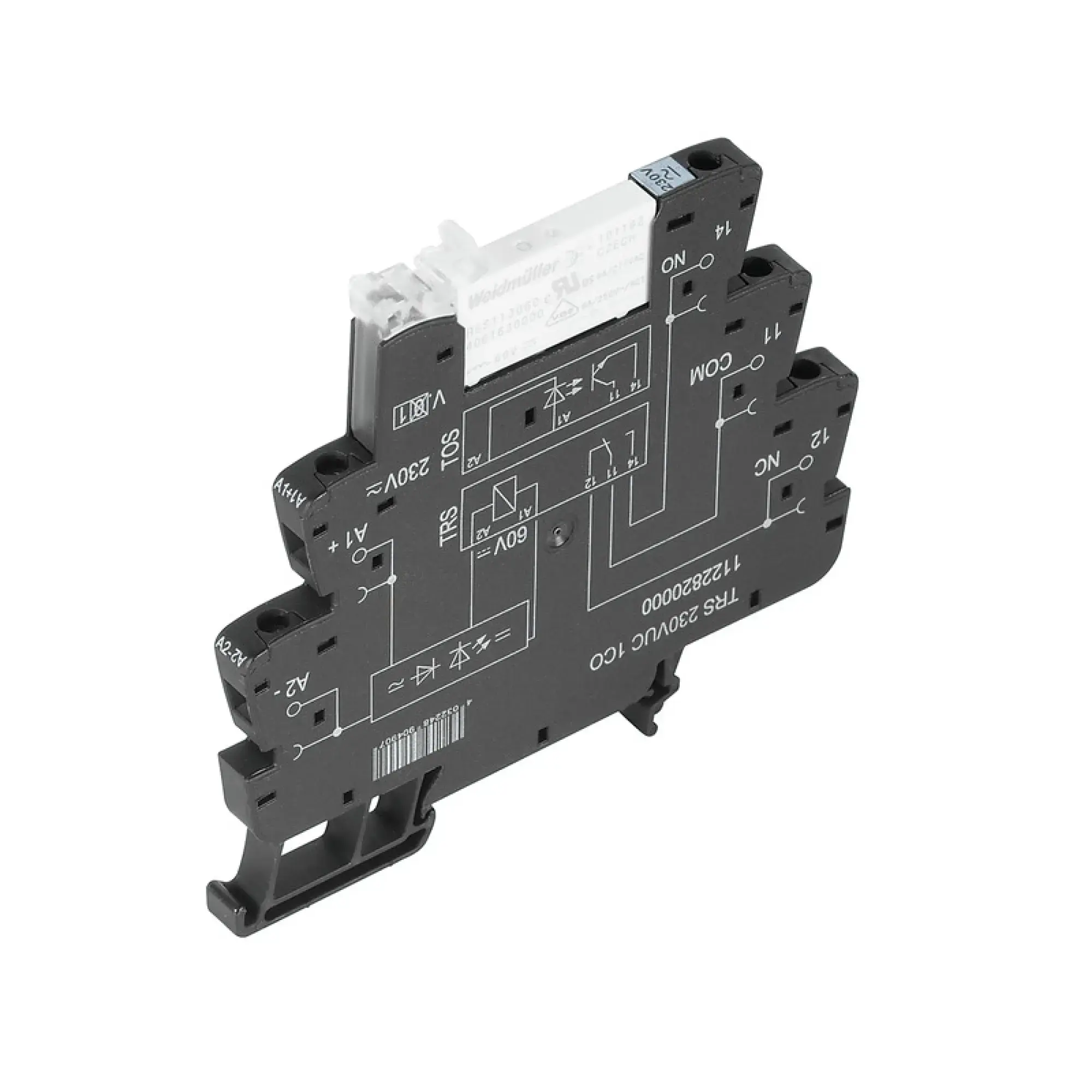 Weidmüller 1122820000 Relay module, 230 V UC ±10%, Green LED, 1 CO contact (AgNi) , 250 V AC, 6 A, Screw connection (img_001)
