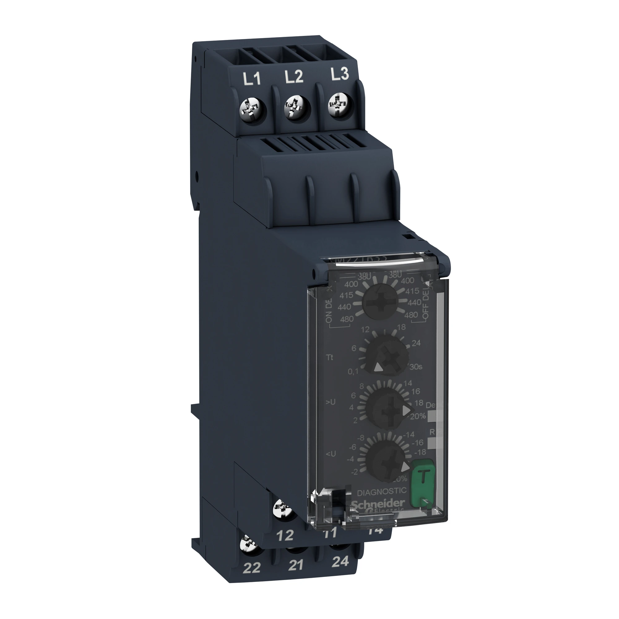 Schneider Electric RM22TR33 Phase sequence, failure, over+undervoltage network monitoring, 380-480VAC (img_001)