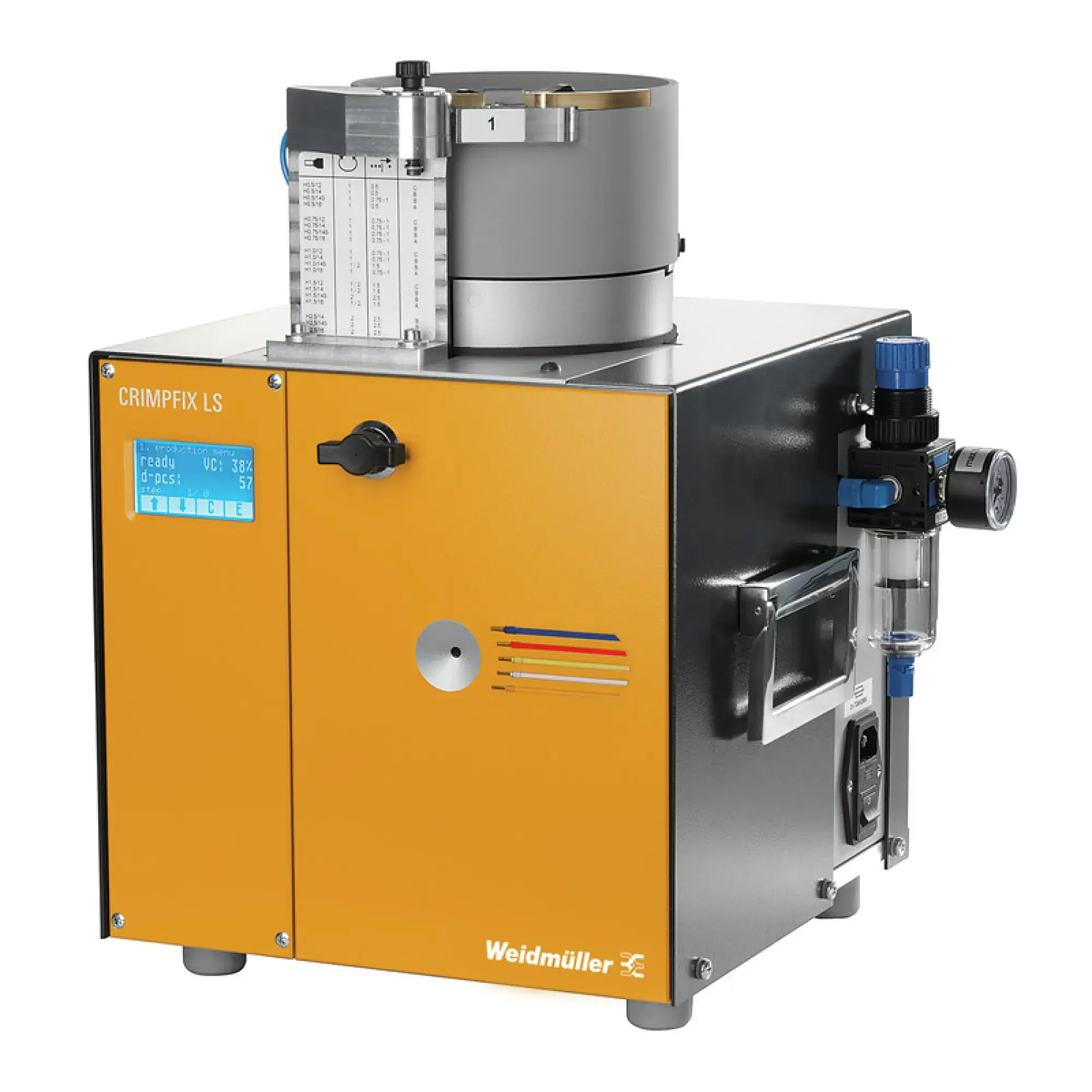 Weidmüller 9025300000 Automatic stripper and crimper, Electropneumatic, Stripping range : 0.5 - 2.5 mm² (~AWG 20-14), loose cable lugs, Crimping length: 6/8/10 mm (img_001)