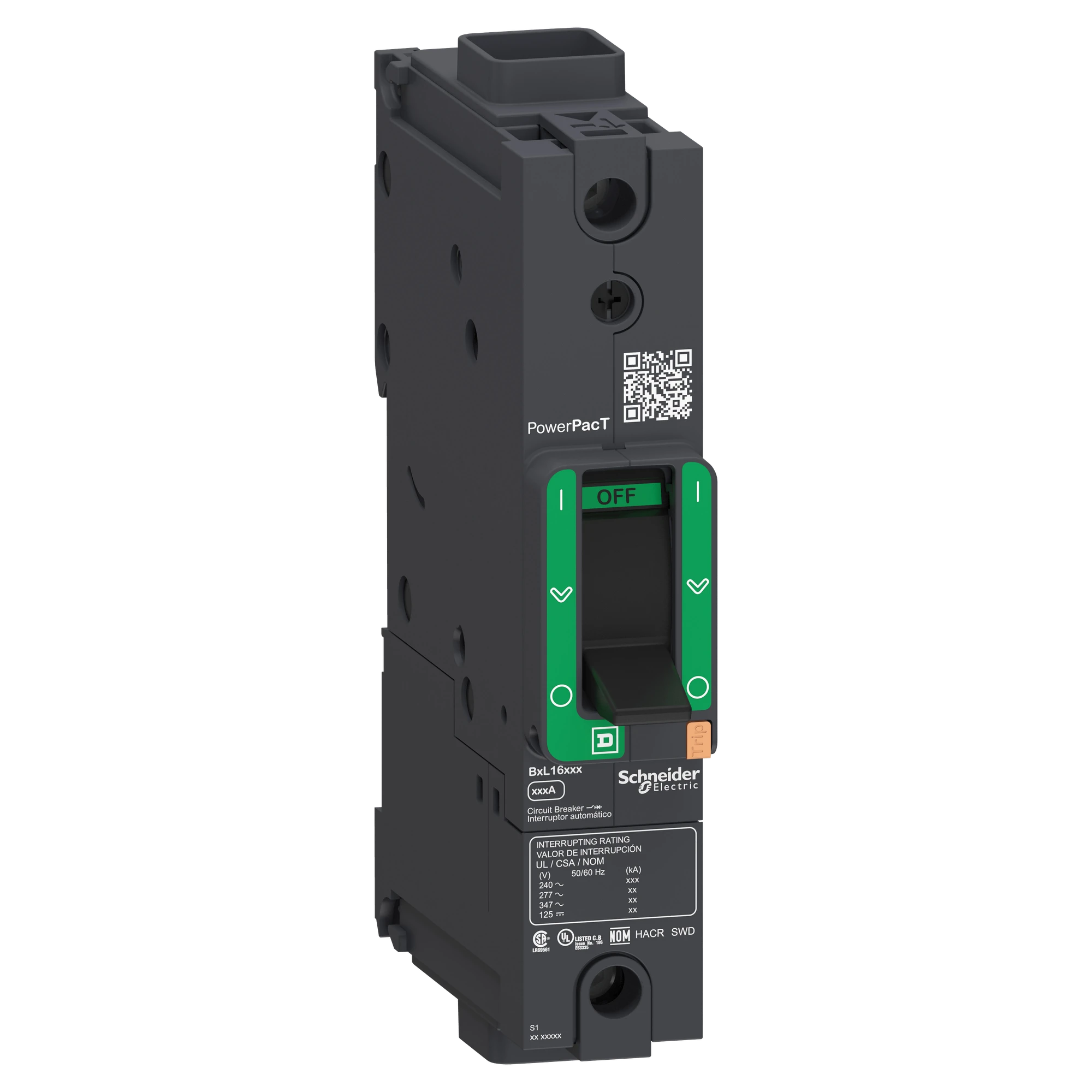Schneider Electric BGF16020 Multistandard Leistungsschalter PowerPact B 125G+TM20D 1P 20A 35KA/277V (img_001)