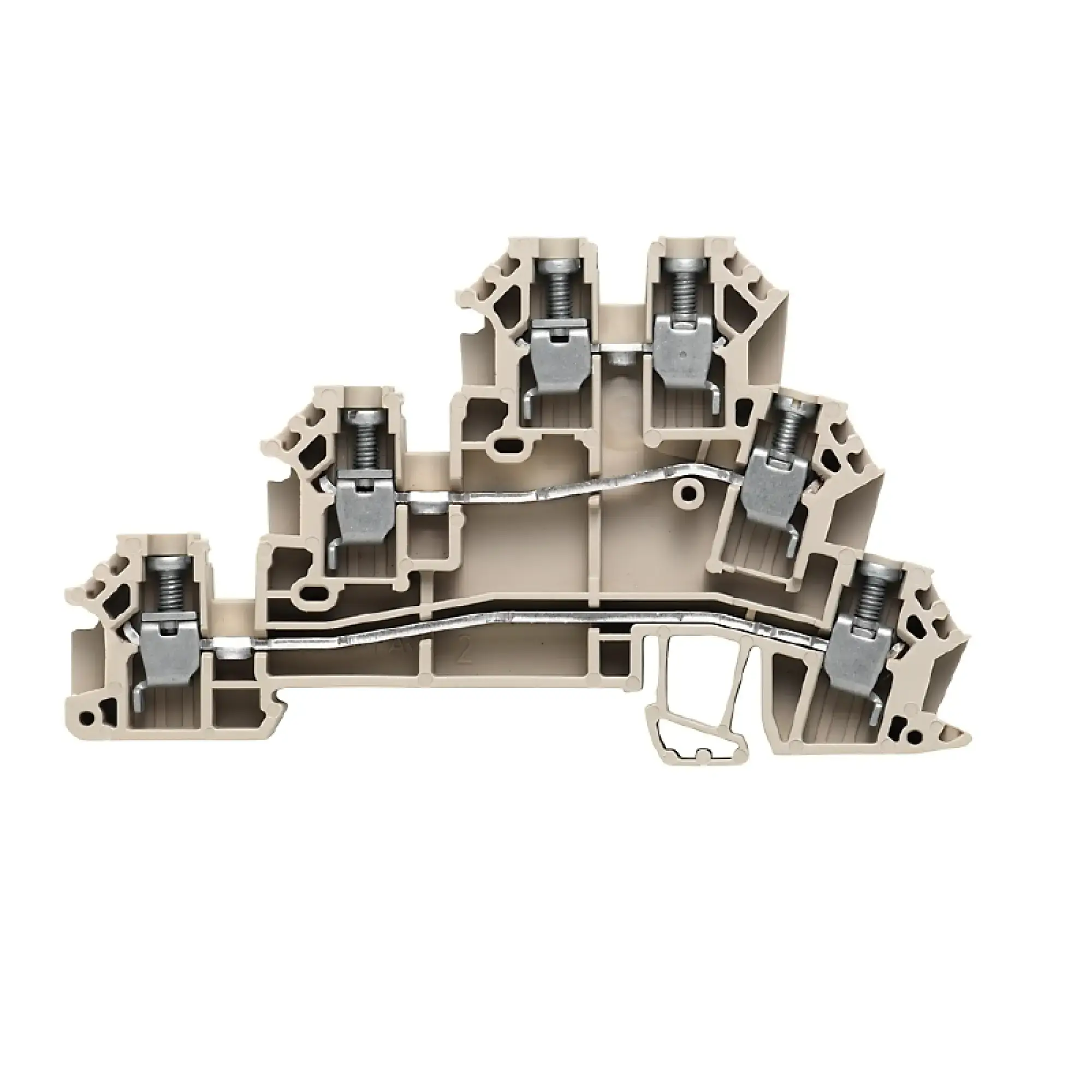 Weidmüller 1784180000 Initiator/actuator terminal, Screw connection, dark beige, 2.5 mm², 24 A, 250 V, Number of connections: 6, Number of levels: 3, TS 35, V-0, Wemid (img_001)