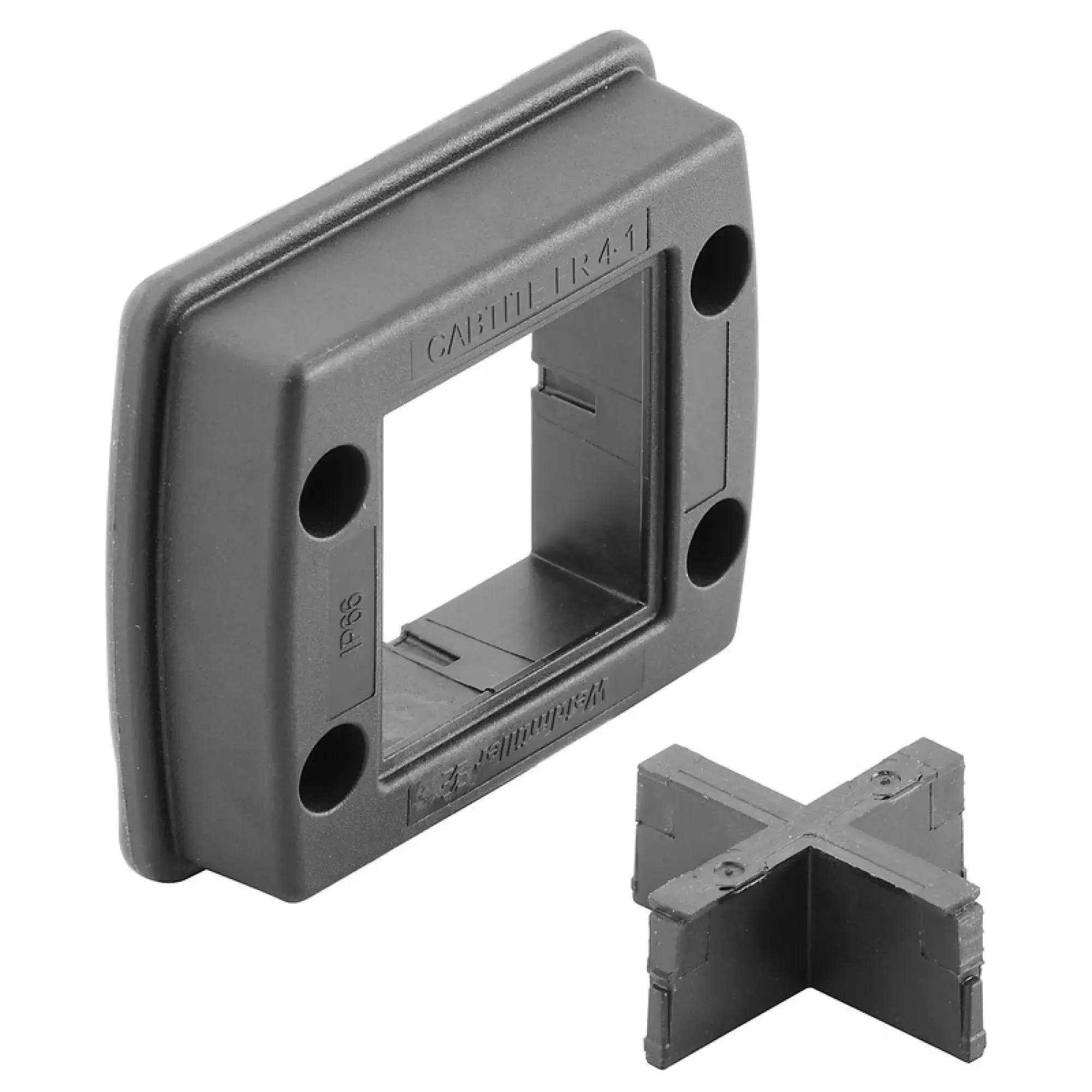 Weidmüller 2583780000 Sealing frame (Cable entries system), Cabtite (cable entry system), Polyamide, glass fibre-reinforced, Deep black, 81 x 70 x 19.6 mm, -40 °C…120 °C, I (img_001)