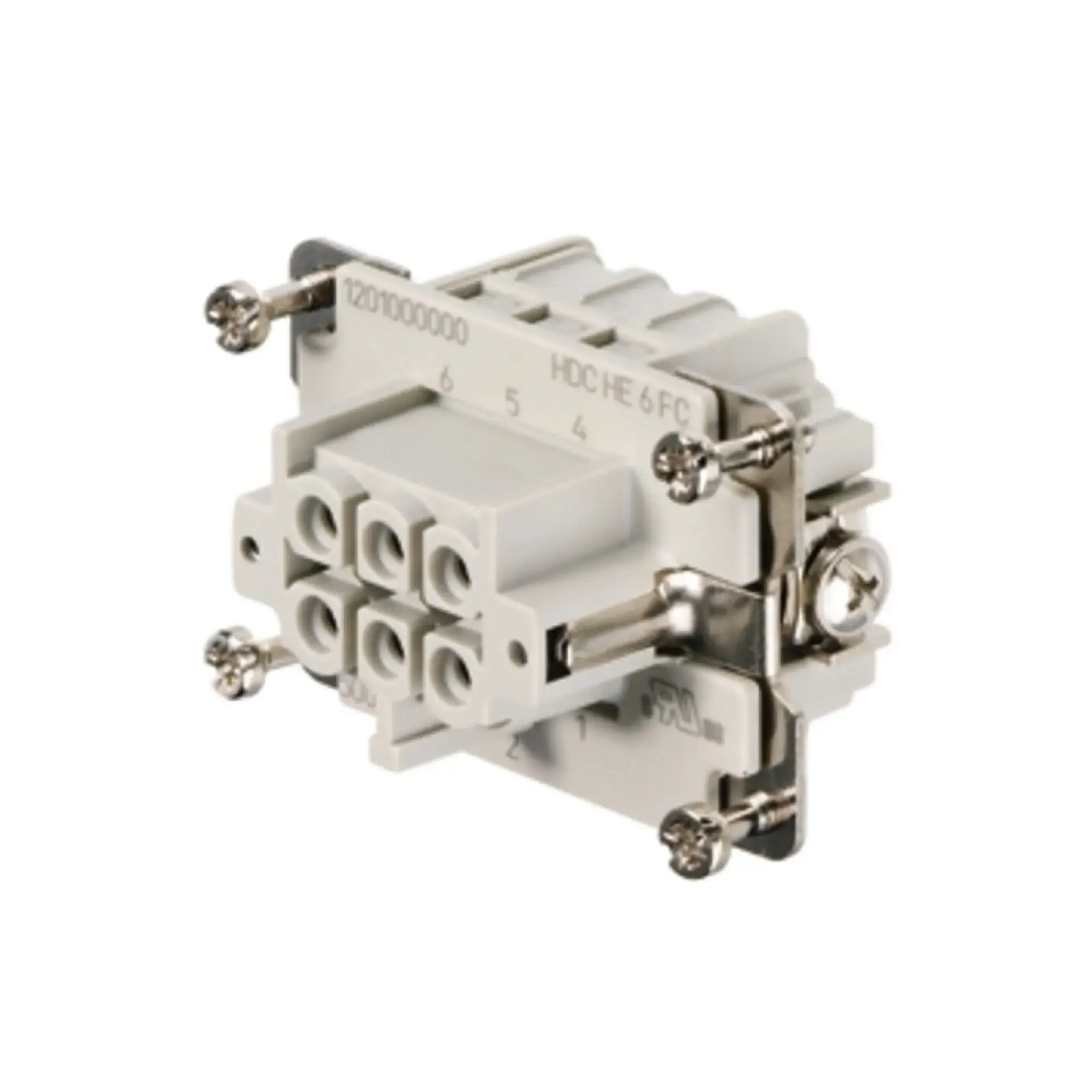 Weidmüller 1201000000 Contact insert (industry plug-in connectors), Female, 500 V, 24 A, Number of poles: 6, Crimp connection, Size: 3 (img_001)