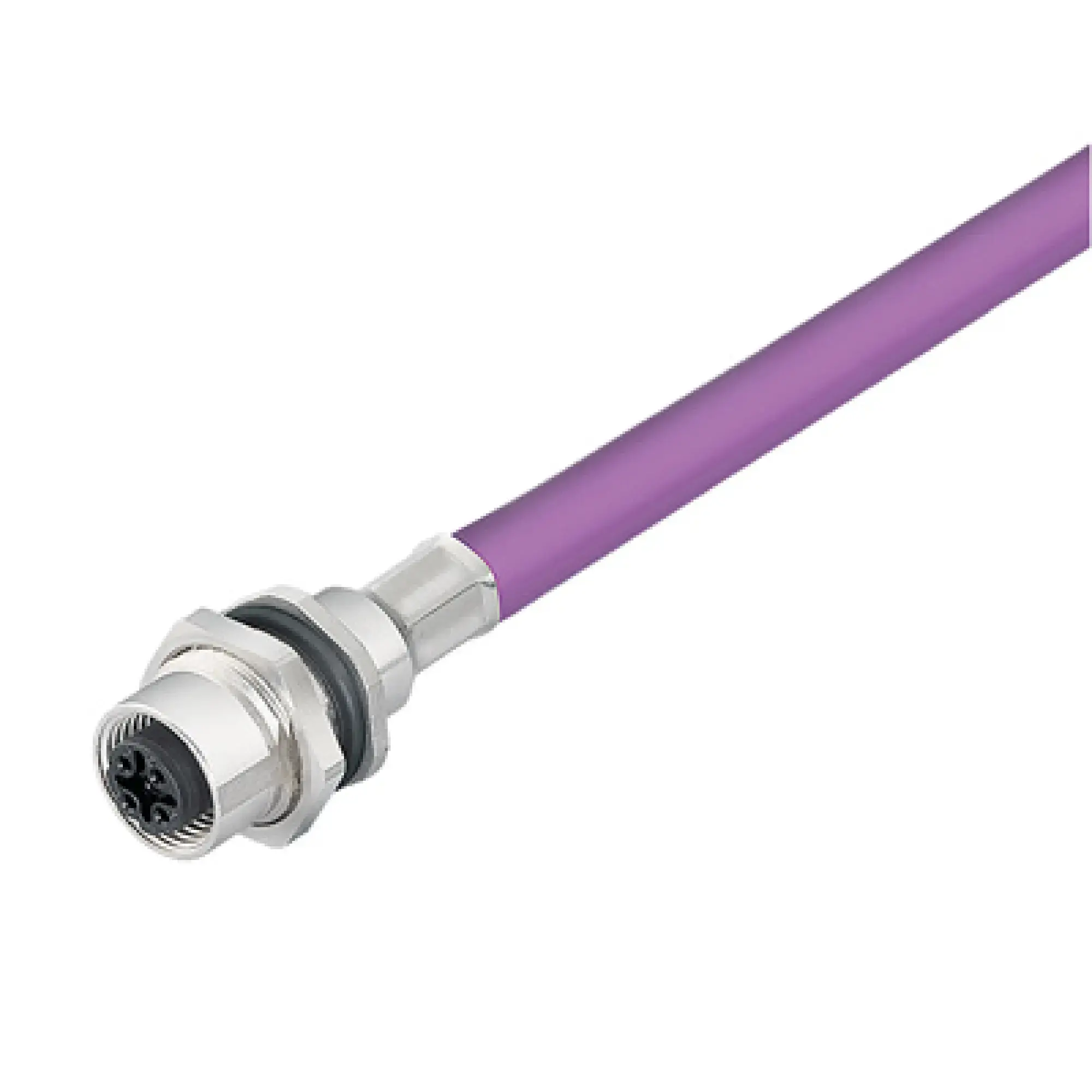 Weidmüller 1279480500 Round plug ,Built-in (with cable), Socket connector, M12, Number of poles: 2, 5 m, Cable glands: PG 9, 0.25 mm², PUR halogen-free (img_001)