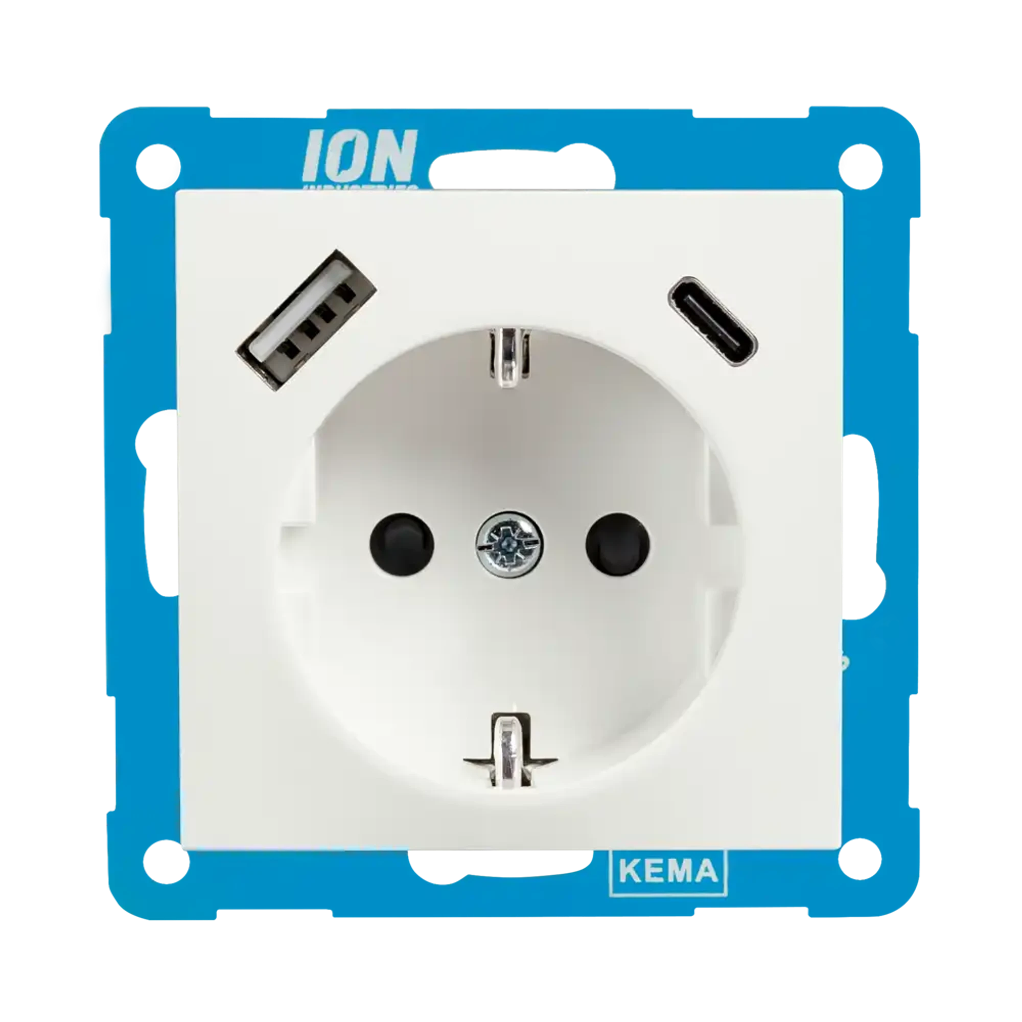 ION INDUSTRIES 10.302.415 Socket outlet USB A + USB C with touch protection E1 Matt Alpine White (img_001)