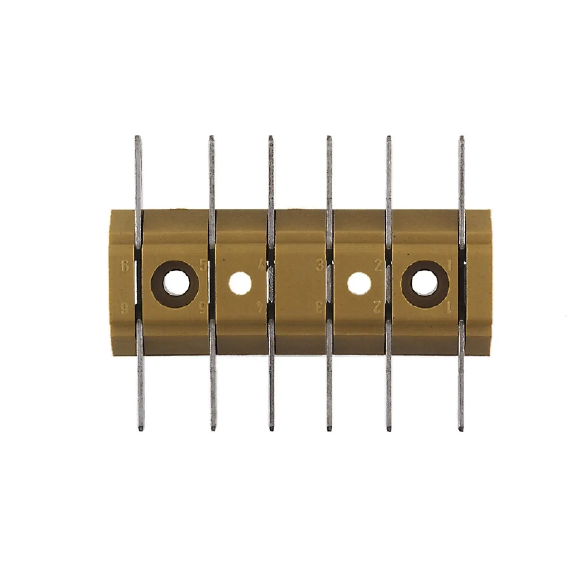 Weidmüller 0479720000 Single- and multi-pole terminal strip, Flat-blade connection, medium yellow, 2.5 mm², 6 A, 400 V, Number of connections: 12, Number of levels: 1, 5VA, (img_001)