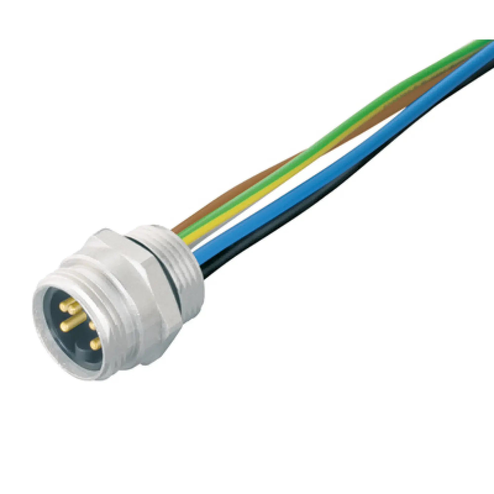 Weidmüller 1292480000 Round plug ,Built-in (with cable), Pin, 7/8", Number of poles: 5, 0.2 m, Cable glands: PG 13.5, 0.75 mm², PUR/ PUR (img_001)