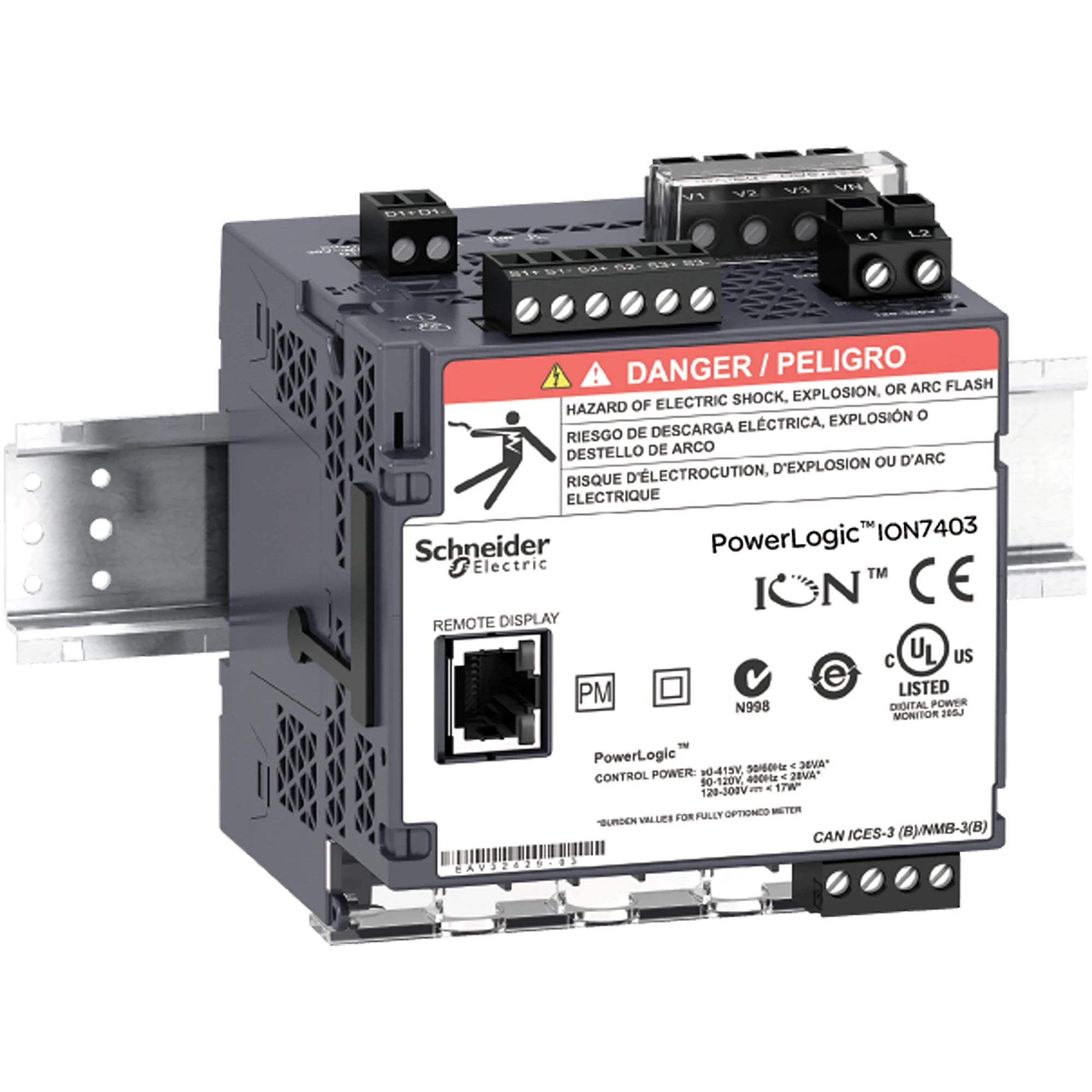 Schneider Electric METSEION7413 PowerLogic ION7413 Network Analyzer, DC, for DIN rail (img_001)