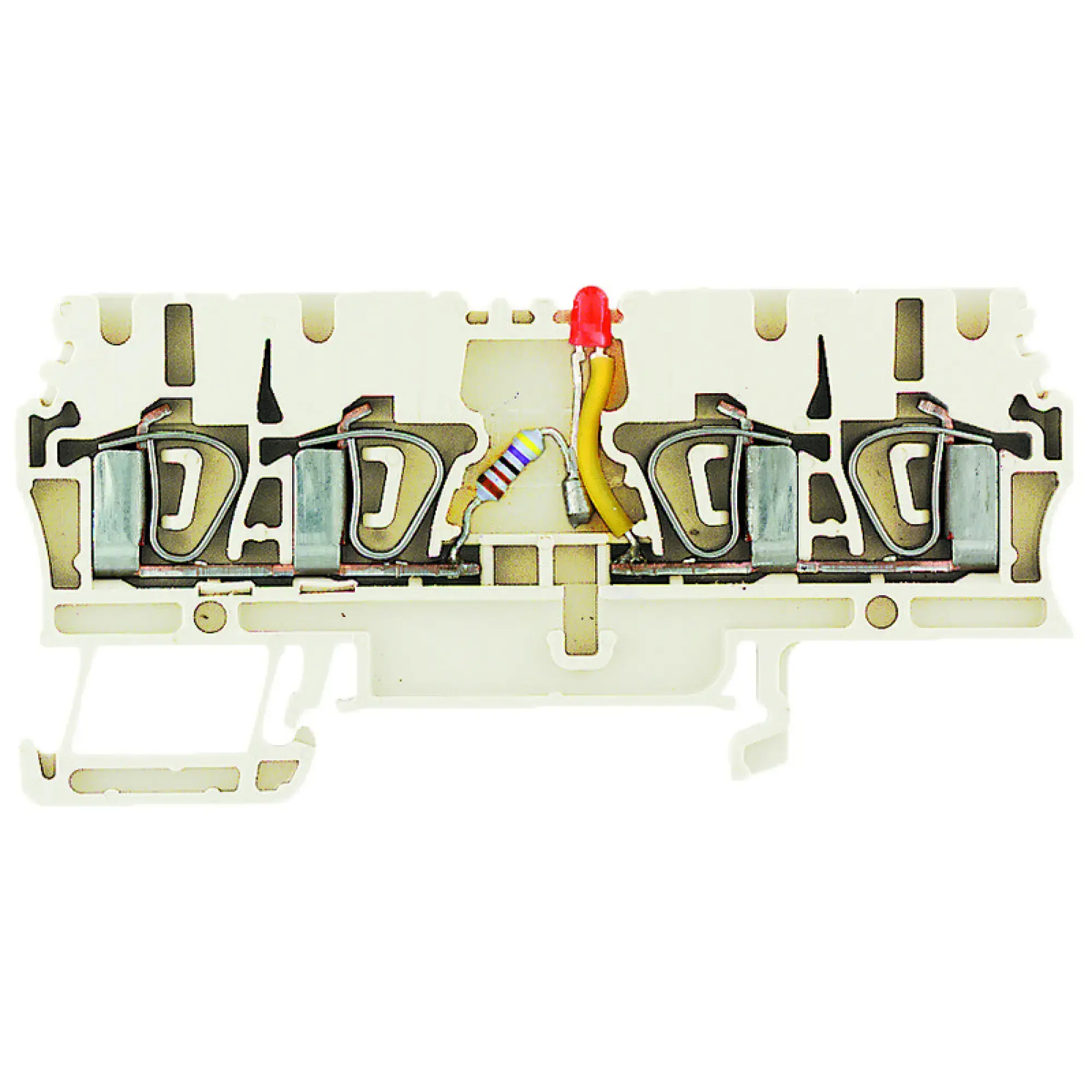 Weidmüller 1252070000 Component terminal block, Tension-clamp connection, white, 2.5 mm², 24 V, 24 V, Number of connections: 4, Number of levels: 1, TS 35, V-0, Wemid (img_001)