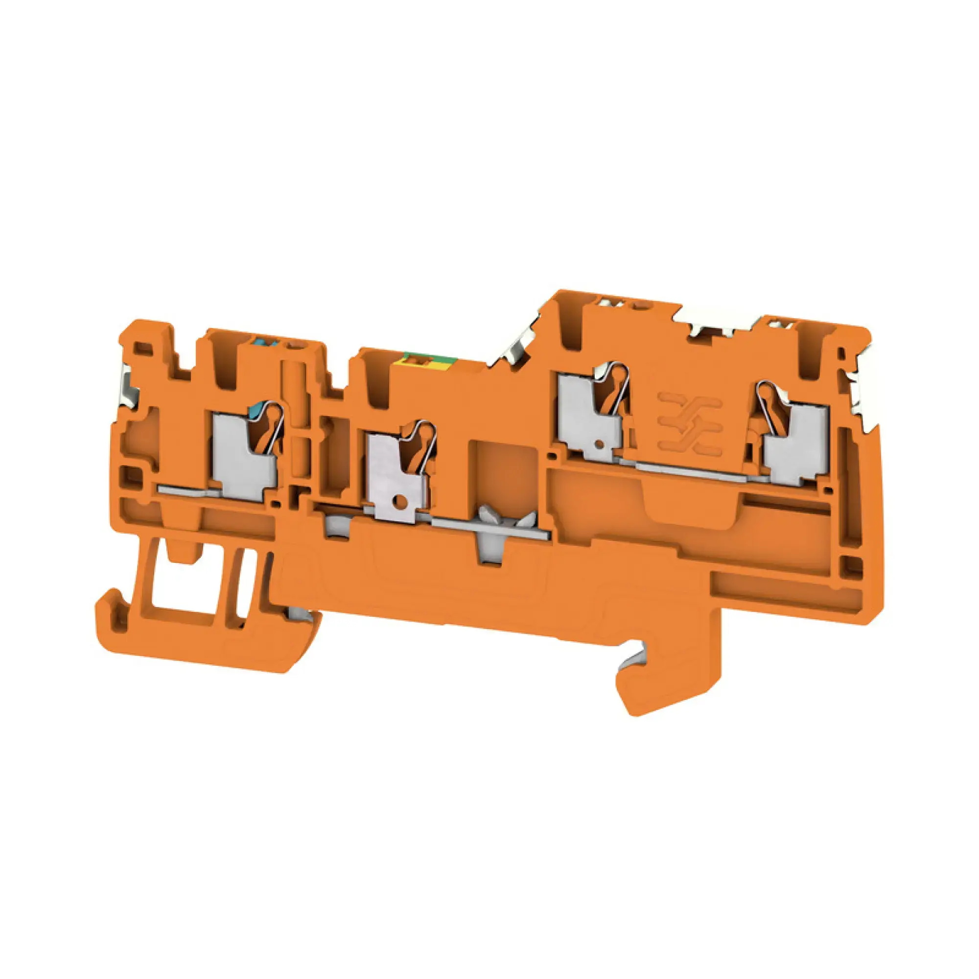 Weidmüller 2675650000 Initiator/actuator terminal, PUSH IN, orange, 1.5 mm², 13.5 A, 250 V, Number of connections: 4, Number of levels: 2, TS 35, V-0, Wemid (img_001)