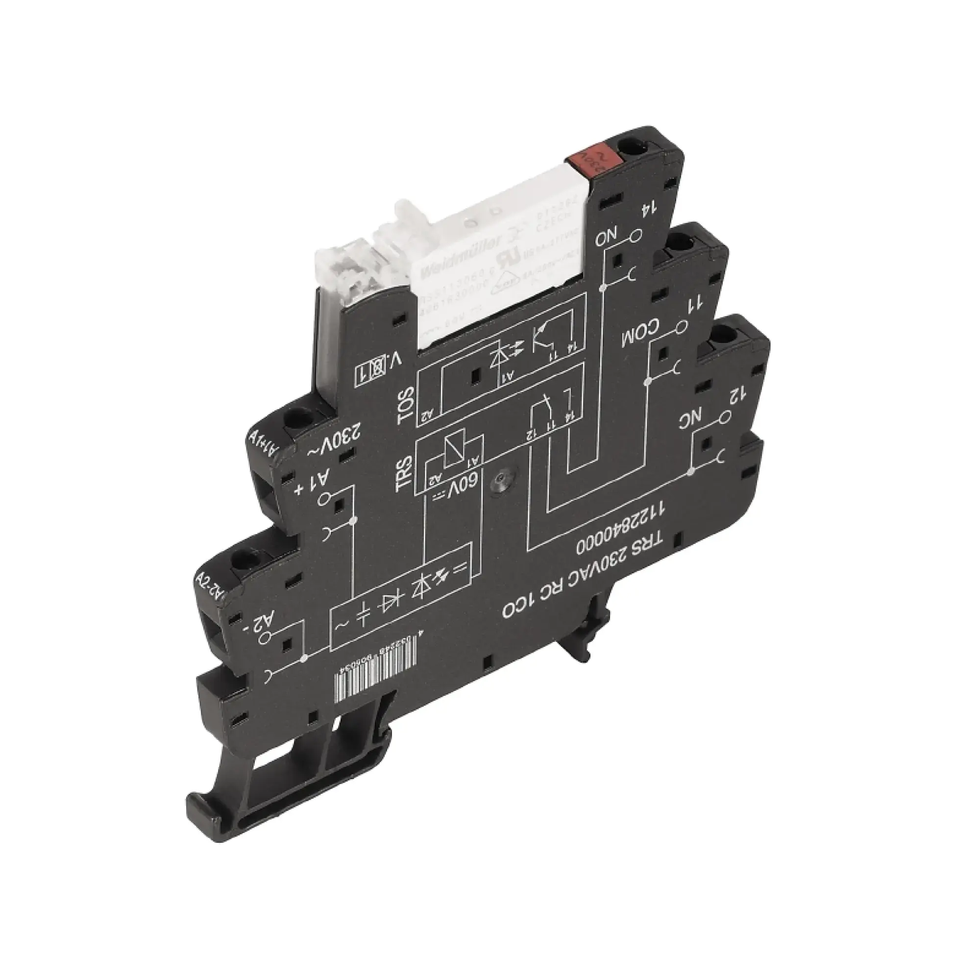 Weidmüller 1123070000 Relay module, 120 V AC ±10 %, Green LED, 1 CO contact (AgNi gold-plated) , 250 V AC, 6 A, Screw connection (img_001)